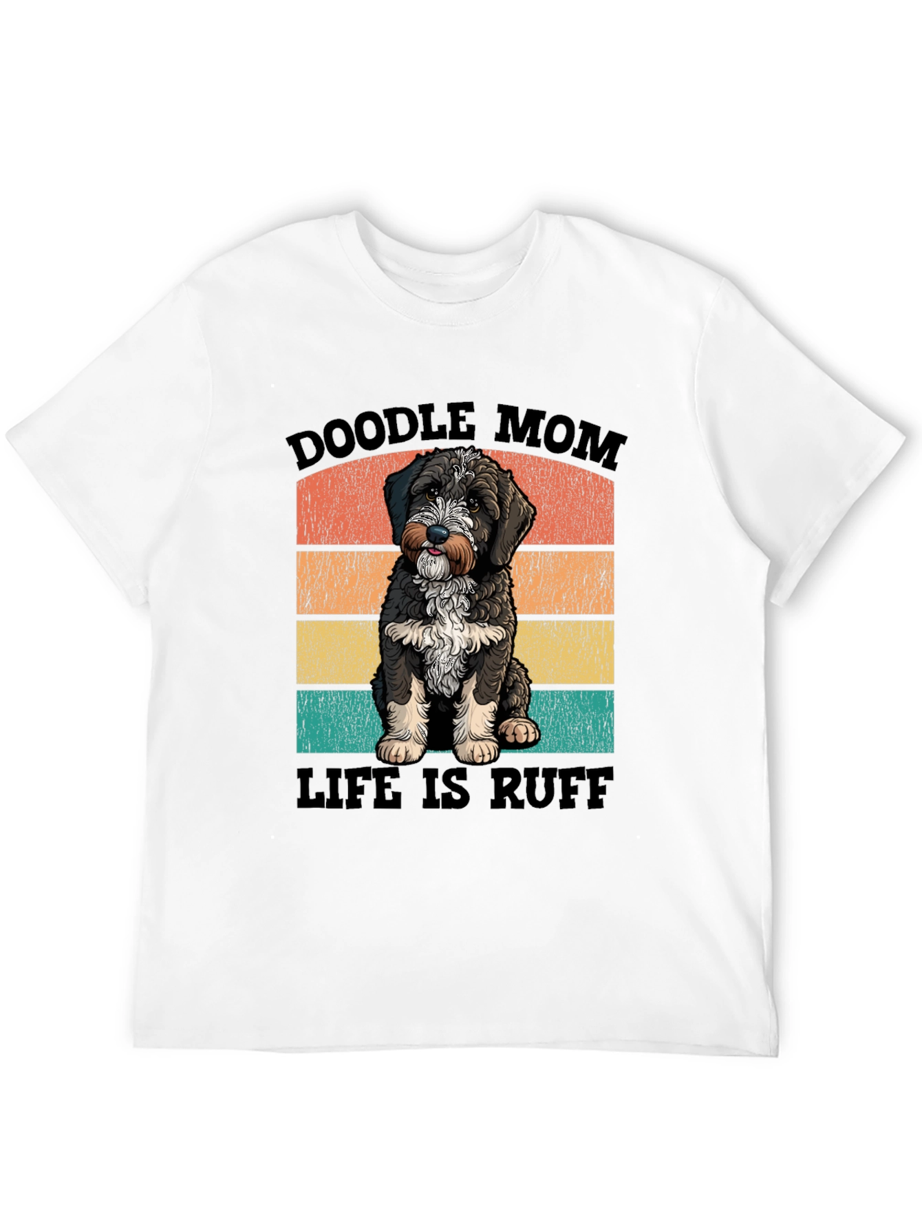 Black Doodle Mom Life is Ruff T-Shirt view 12
