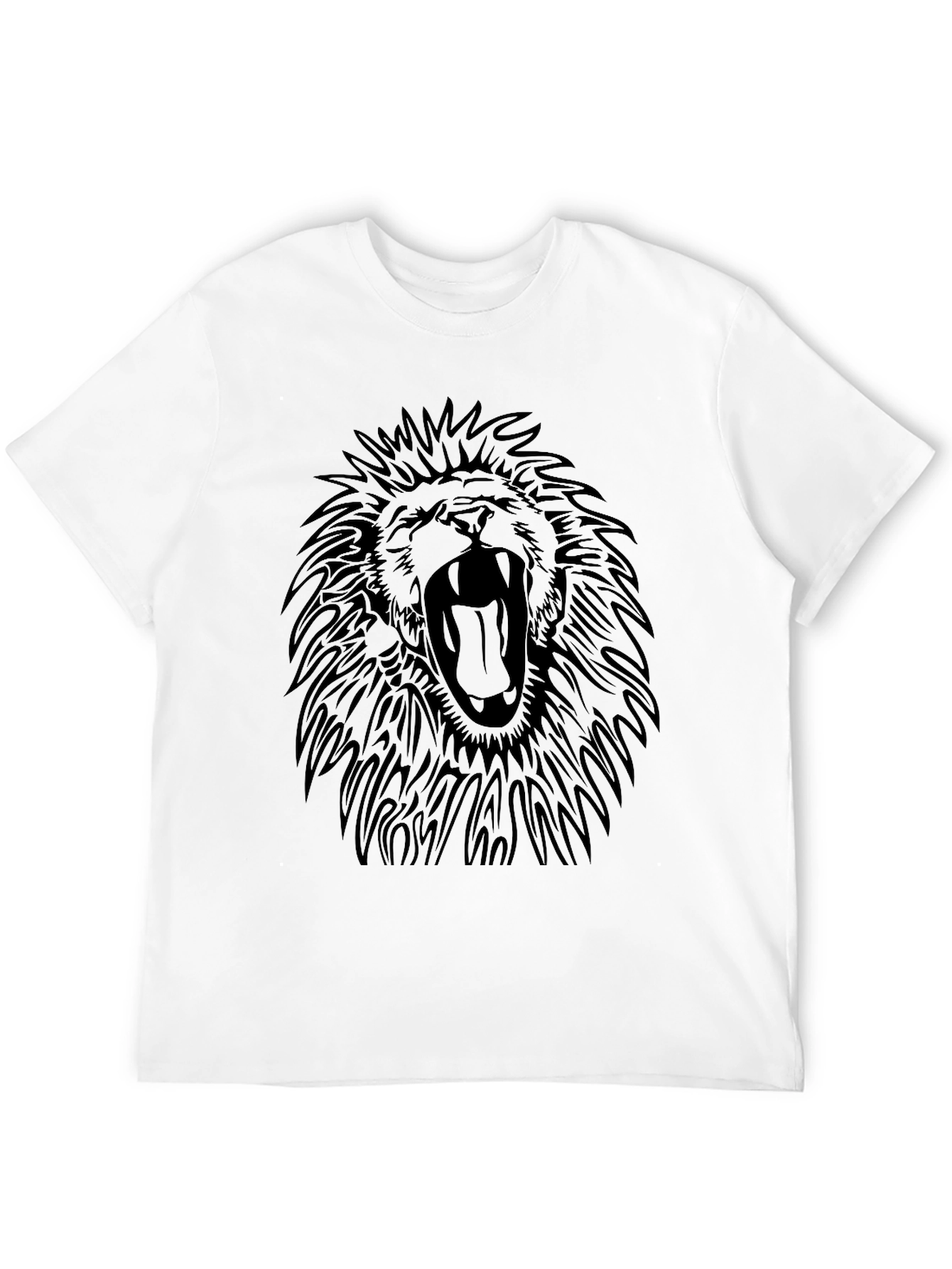 Black Lion Roar Graphic Print Black T-Shirt view 12