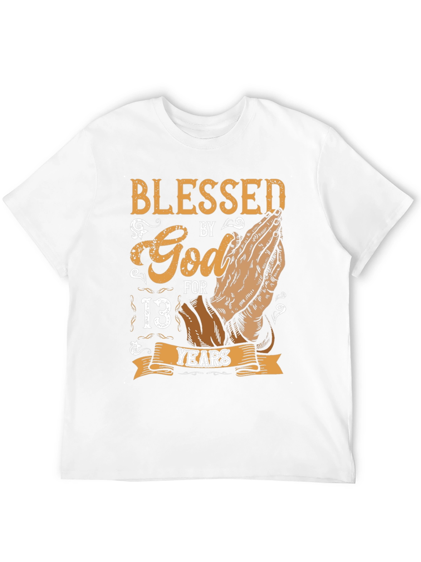 Black Blessed by God 13 Years T-Shirt view 12