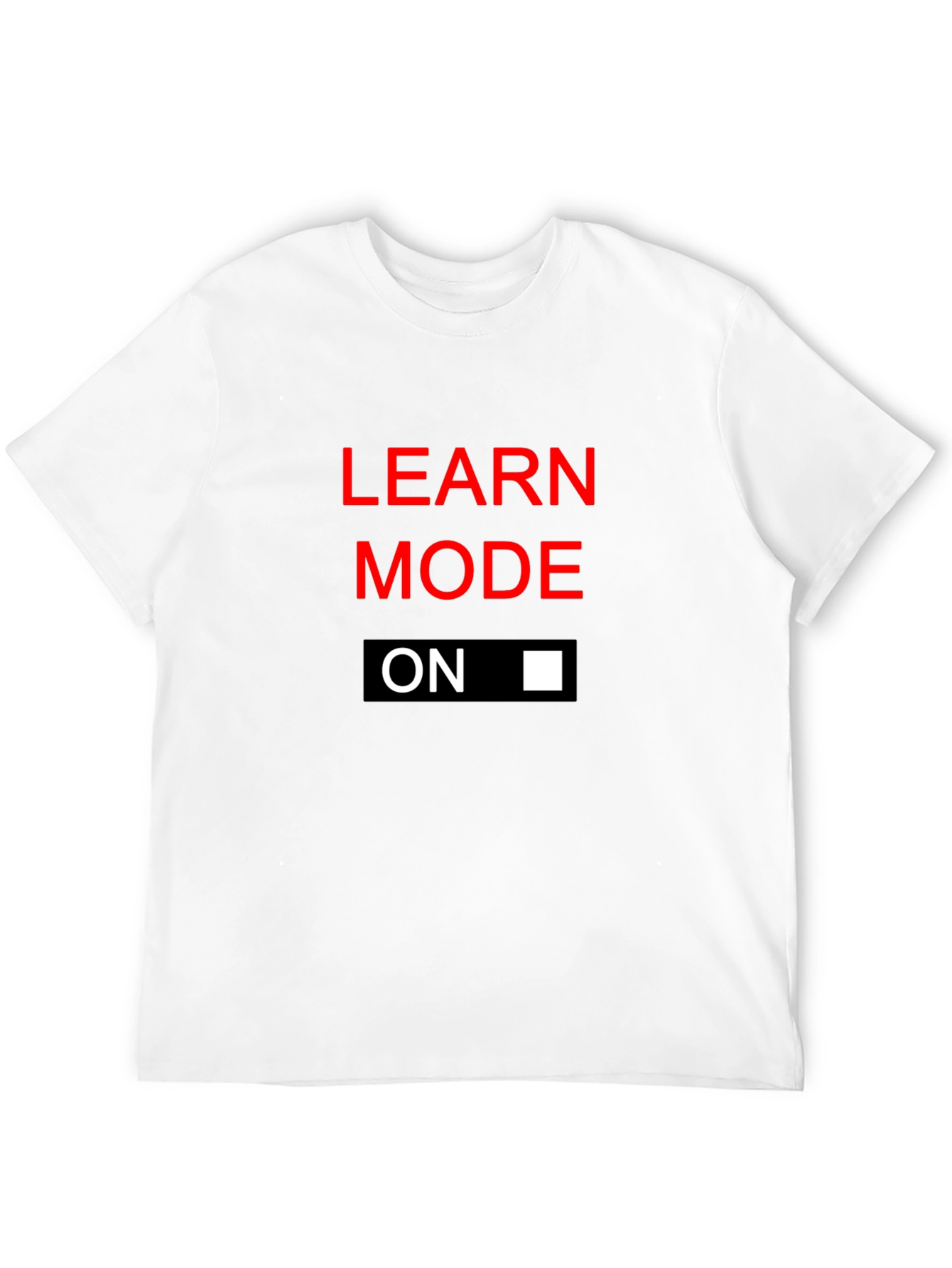 Black Learn Mode On Graphic Tee - Black Cotton T-Shirt view 12
