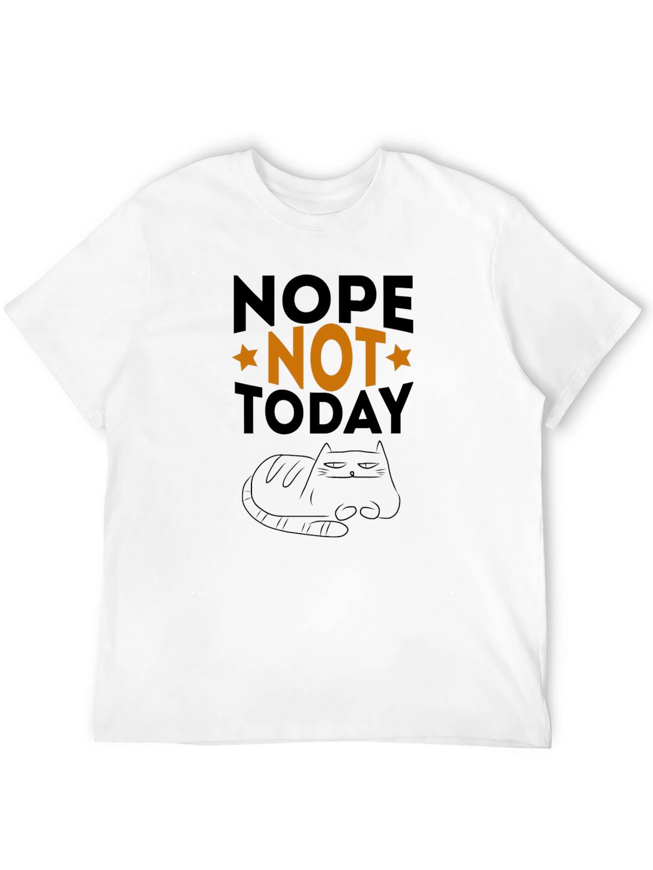Black Nope Not Today Funny Cat T-Shirt view 12