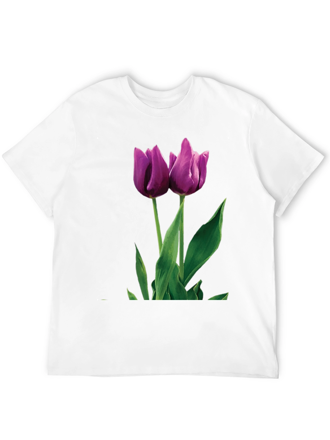 Black Tulip Graphic T-Shirt - Black Cotton Blend view 12