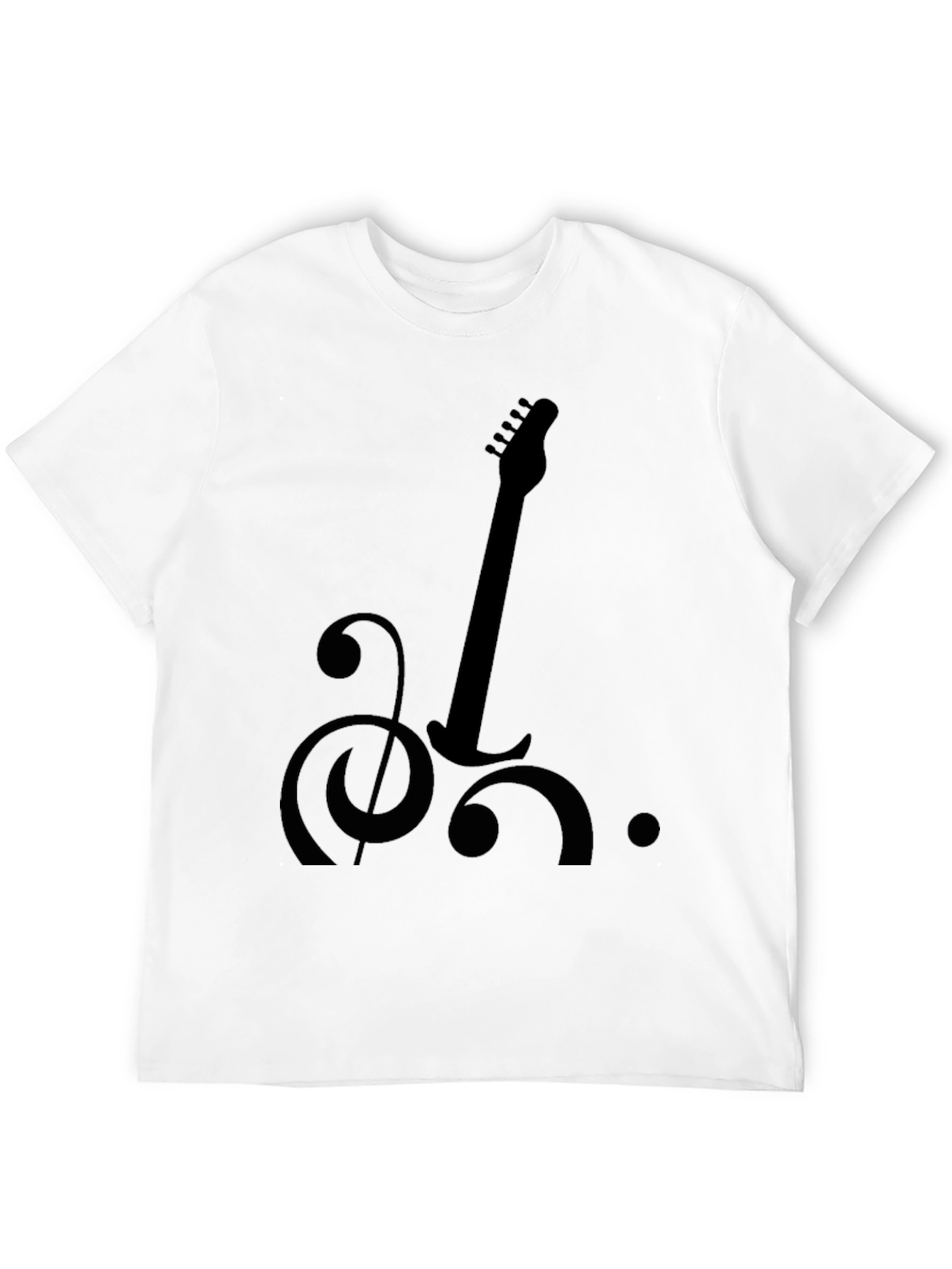 Black Musical Guitar Graphic Tee - Black Cotton Blend view 12