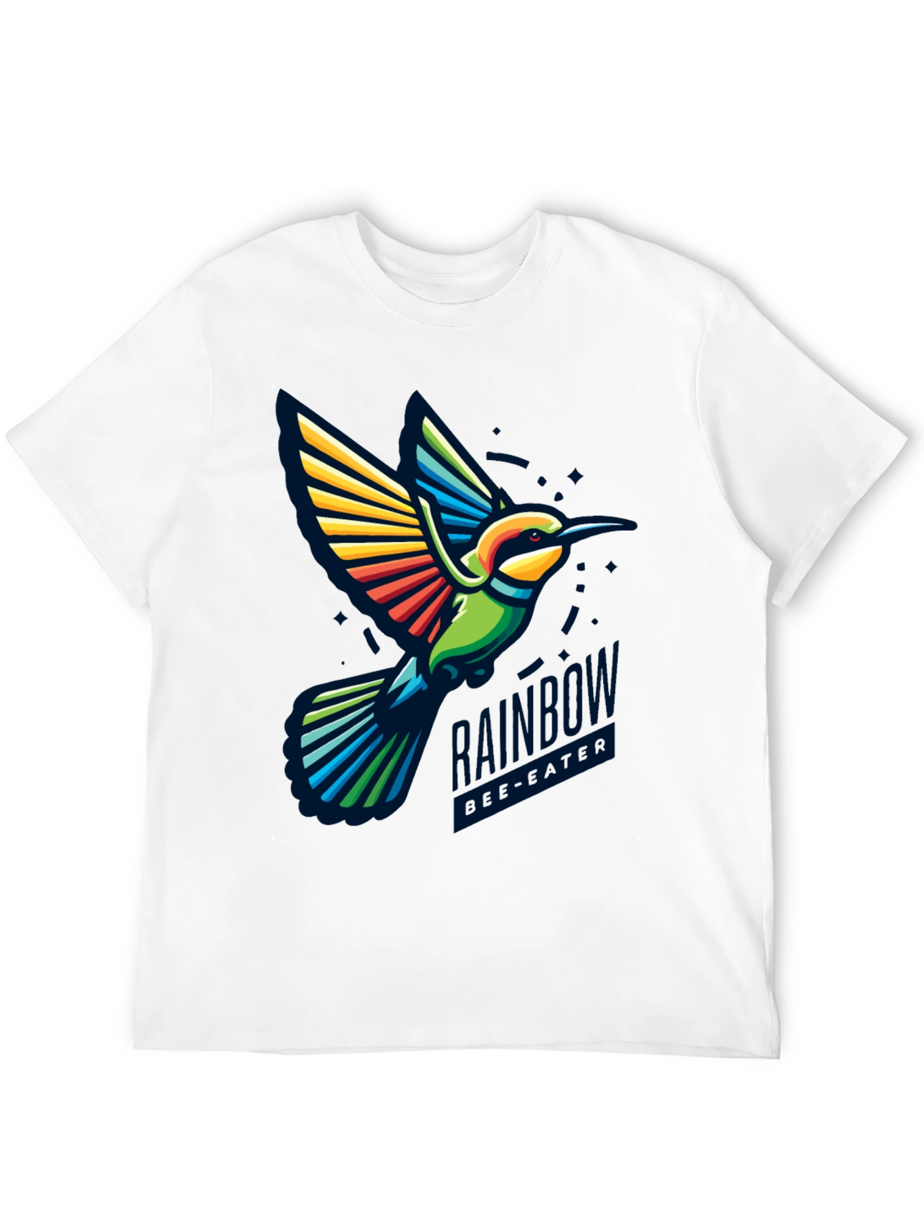 Black Rainbow Hummingbird Graphic Tee - Stylish Bird Lover Shirt view 12