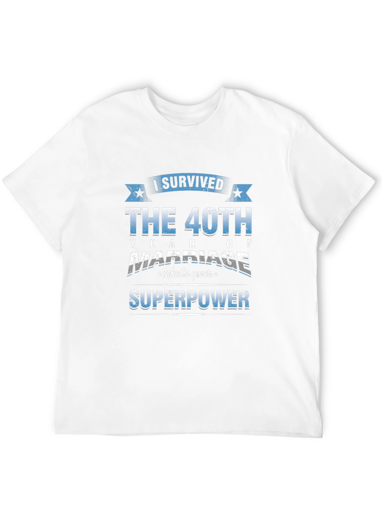 Black 40th Anniversary Marriage Superpower T-Shirt view 12