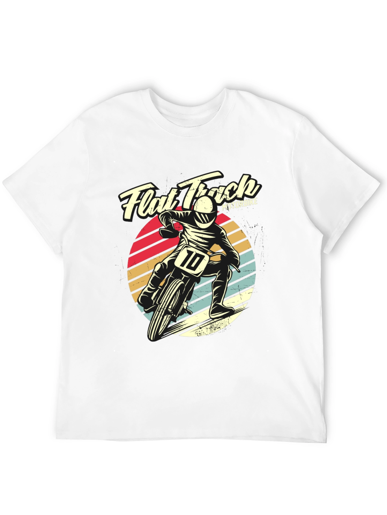 Black Flat Track Motorbike Graphic T-Shirt view 12