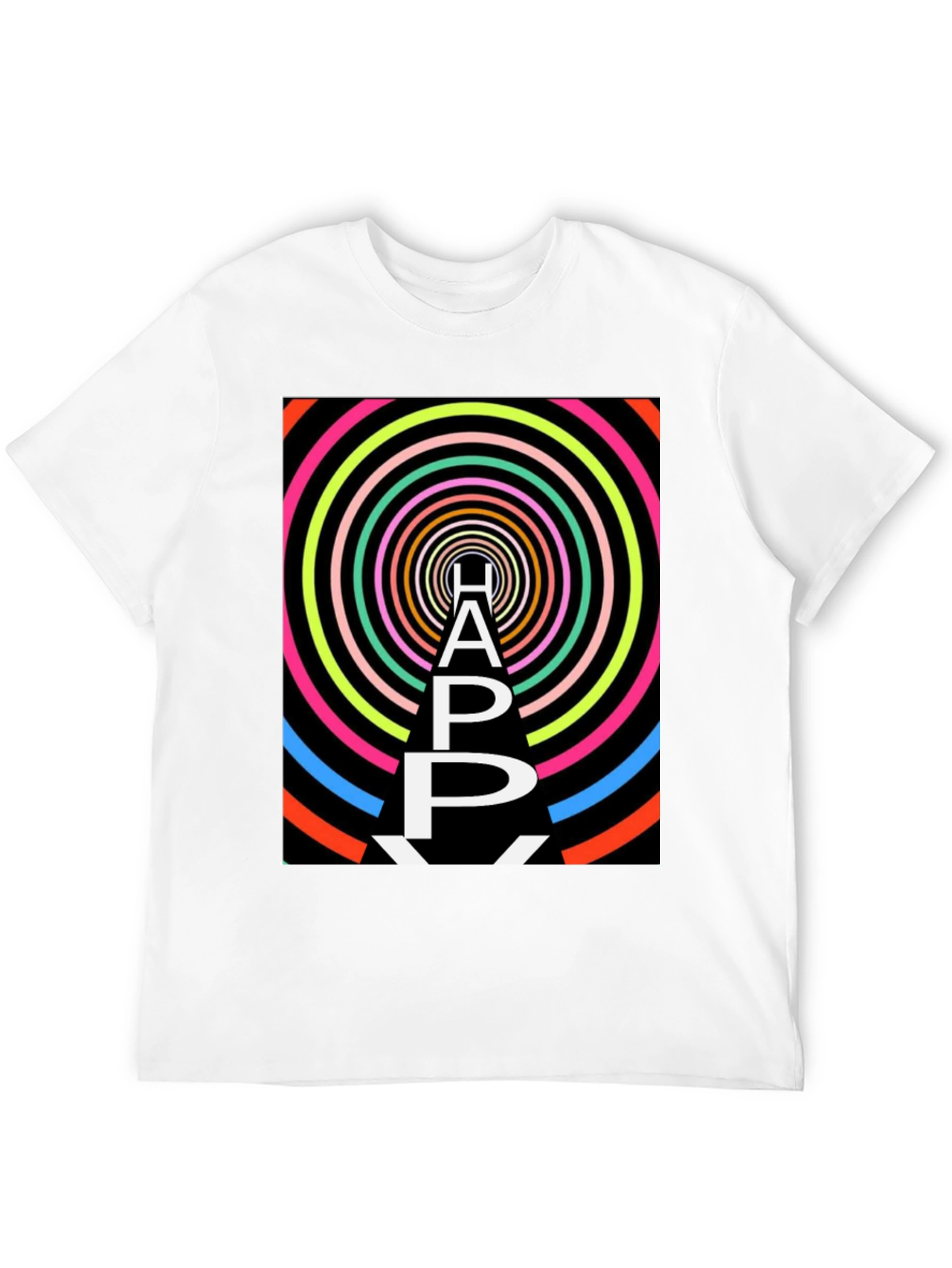 Black Happy Graphic Tee - Black Unisex Shirt view 12