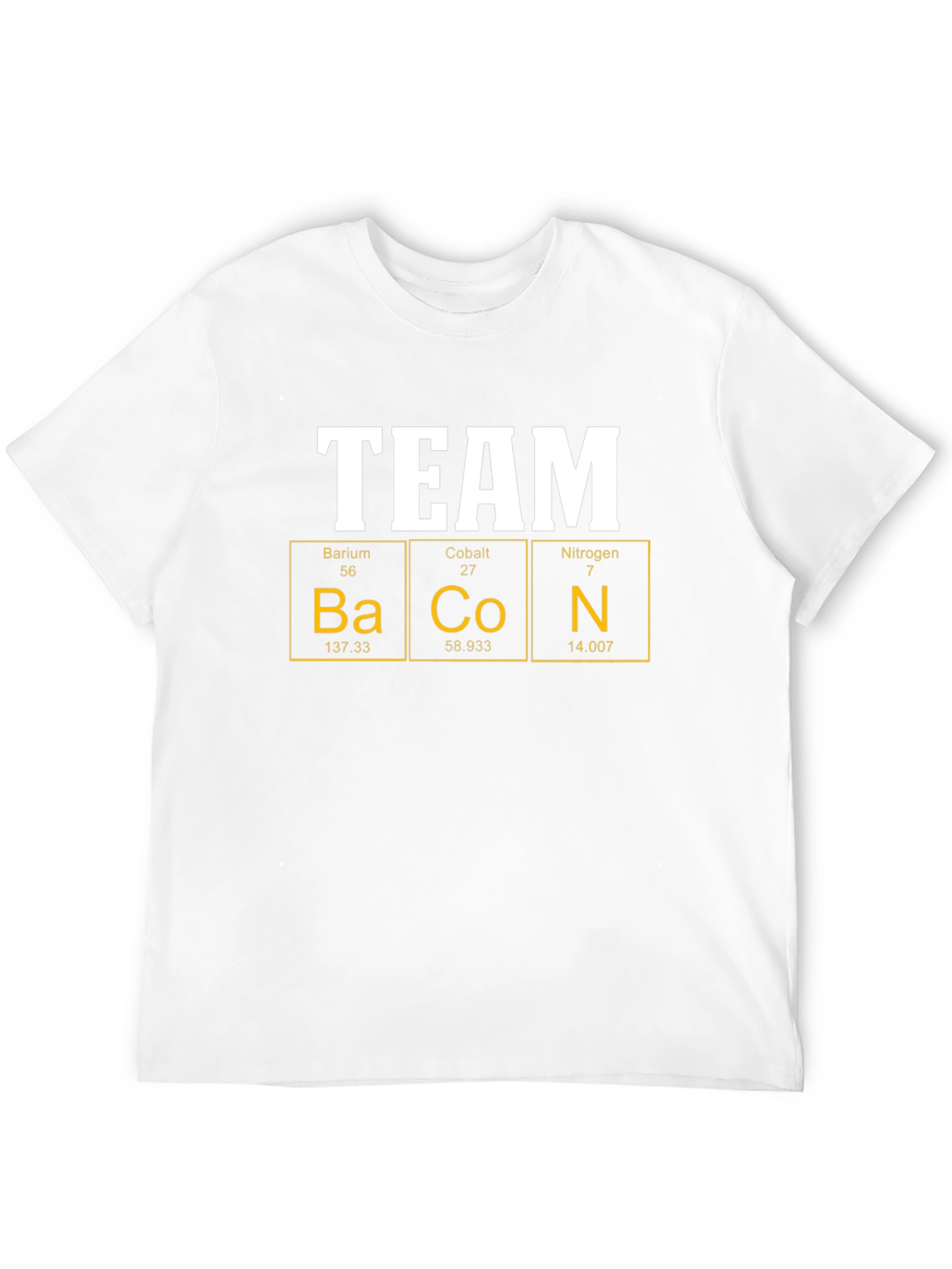 Black Team Bacon T-Shirt - Periodic Table Elements view 12