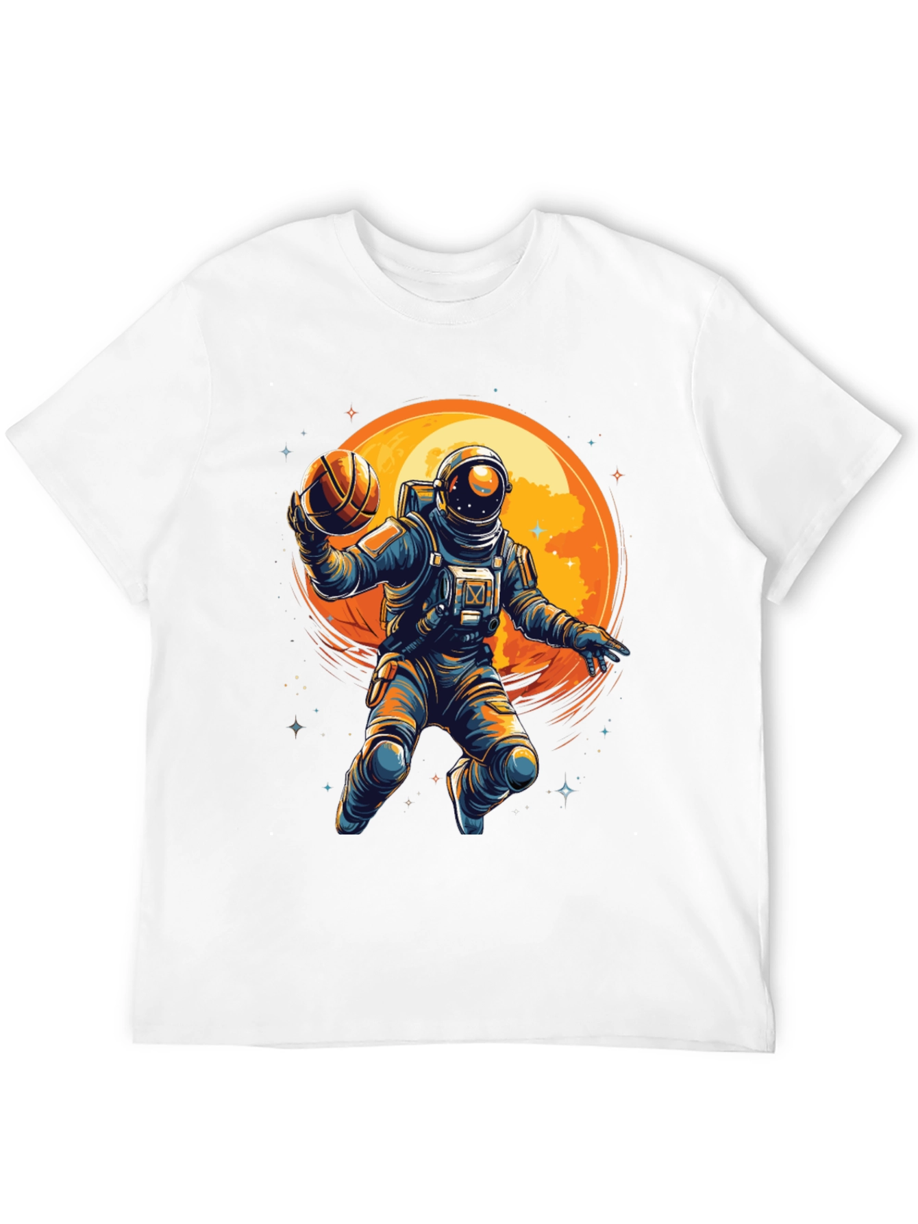 Black Astronaut Basketball Graphic T-Shirt view 12