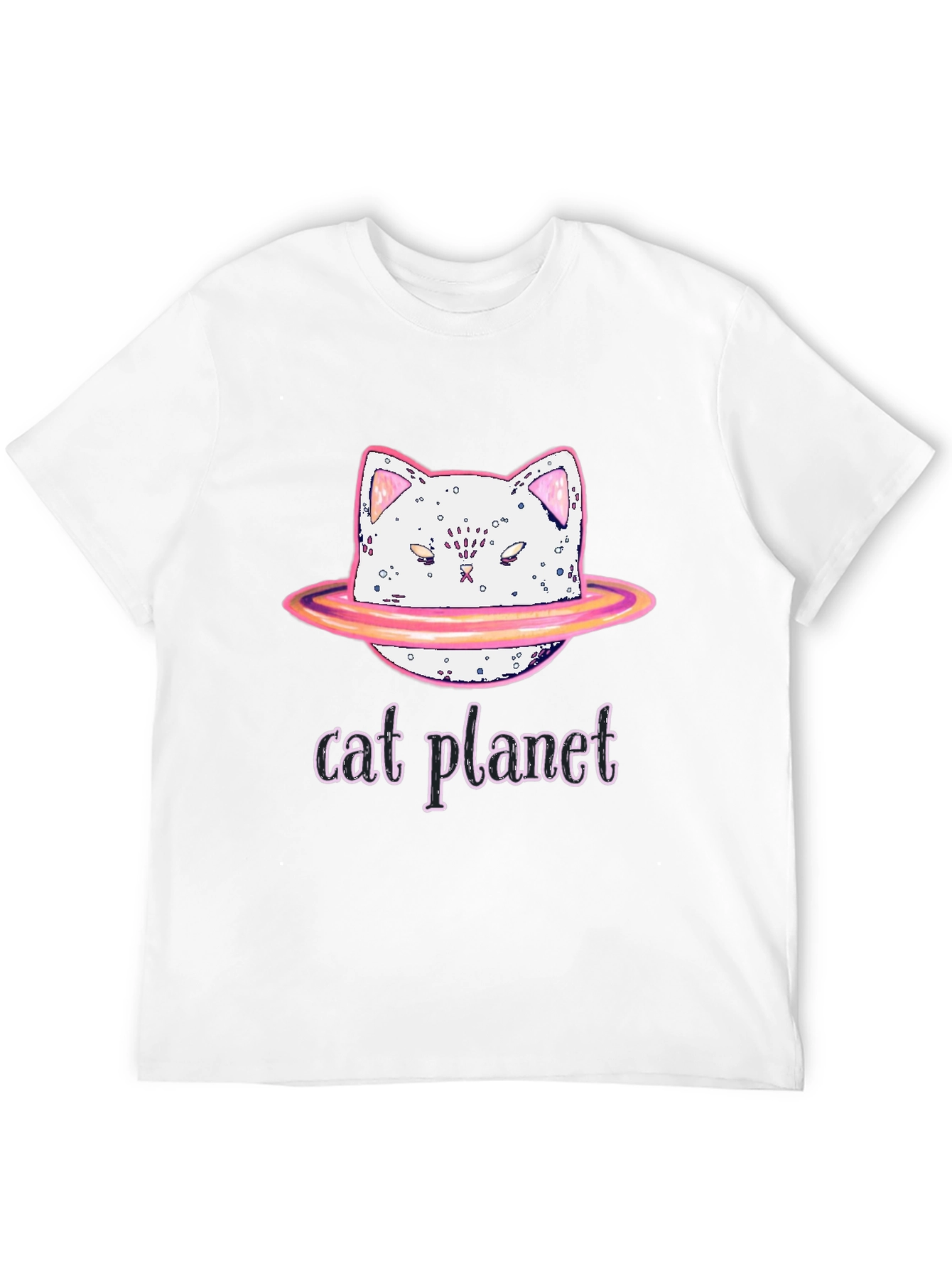 Black Cat Planet Graphic Tee - Unisex Black T-Shirt view 12
