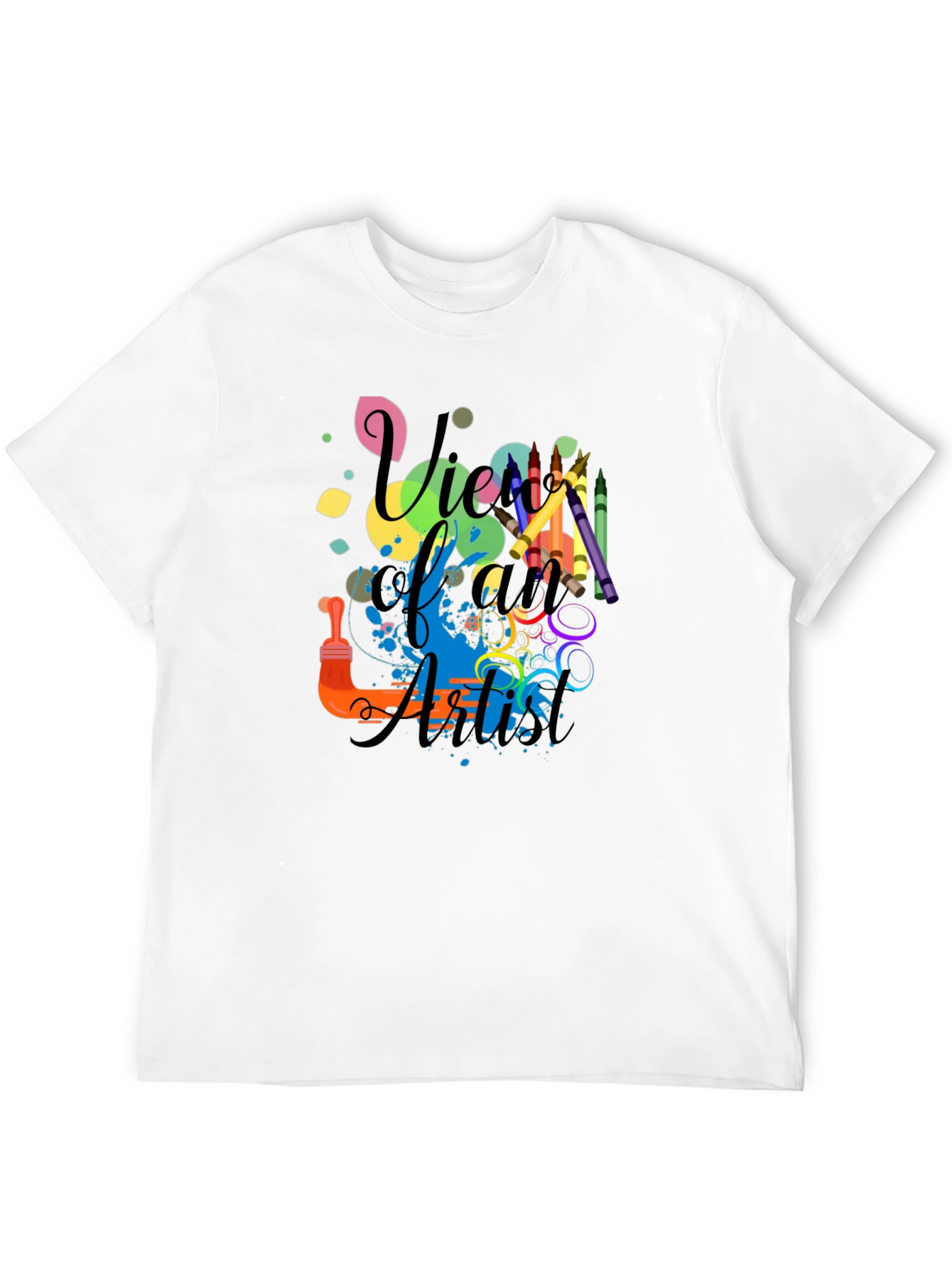 Black Vibrant Artist Graphic Tee - Black Cotton Blend view 12