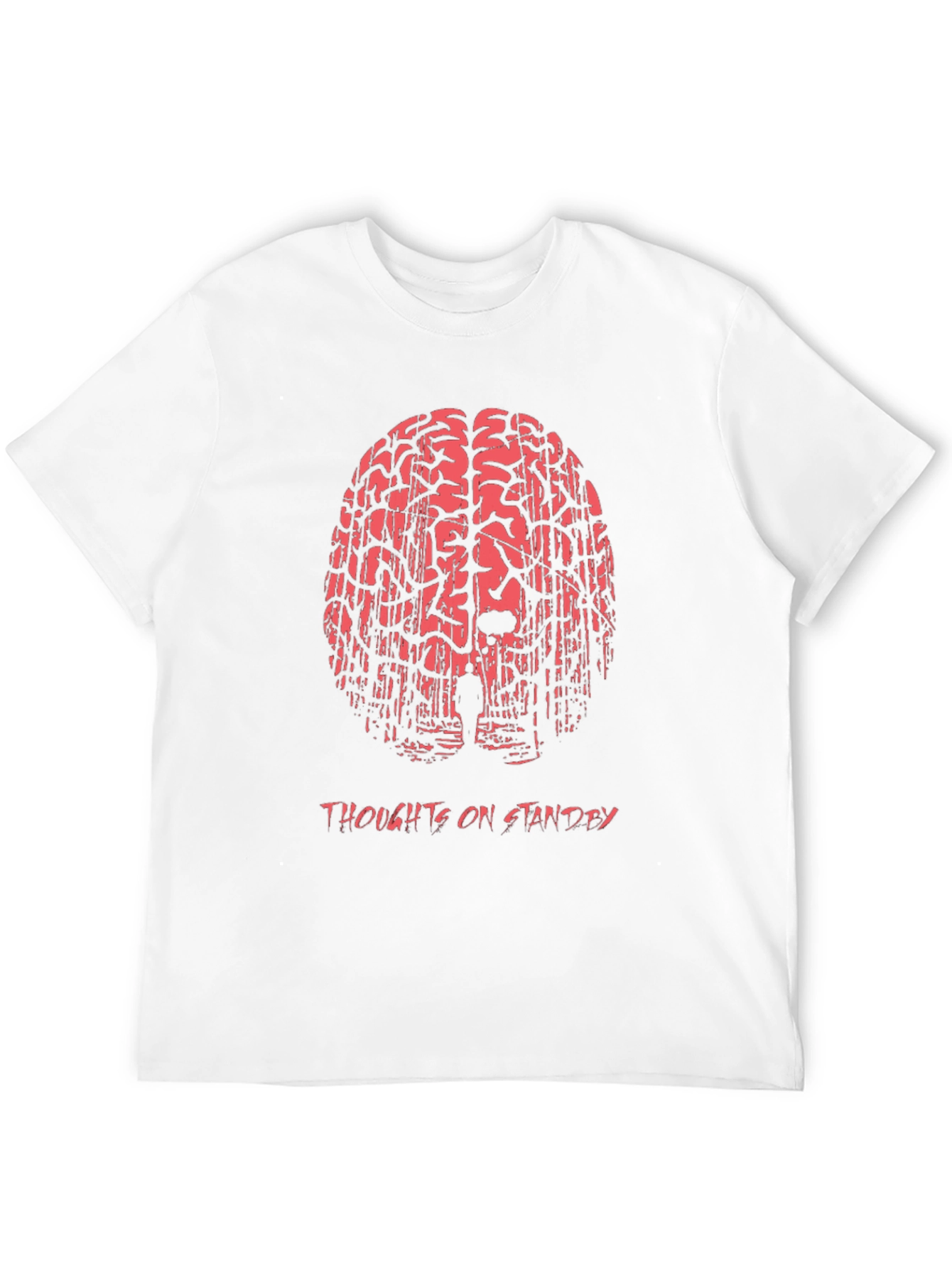 Black Thoughts on Standby Graphic Print T-Shirt view 12