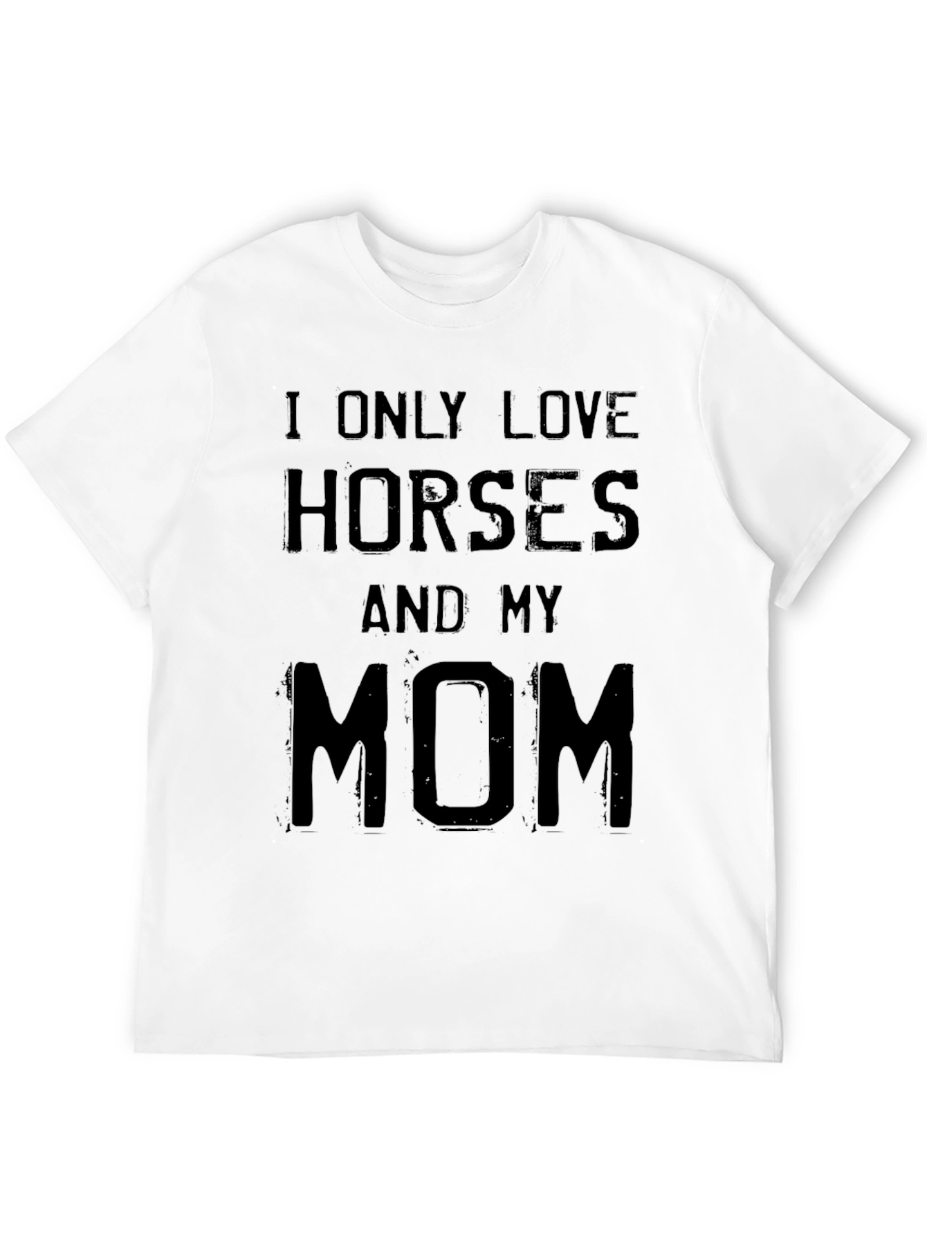 Black I Love Horses and My Mom Black T-Shirt view 12
