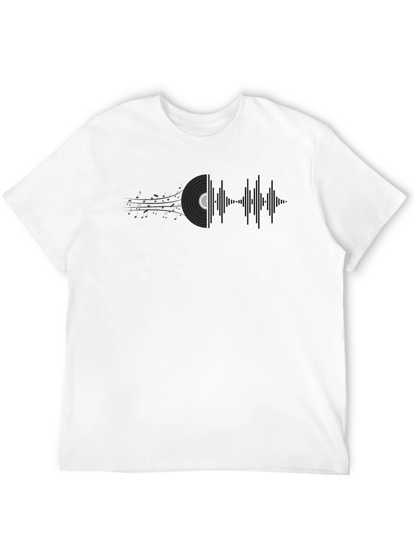 Black Vinyl Record Soundwave Graphic Tee - Music Lover's Shirt view 12