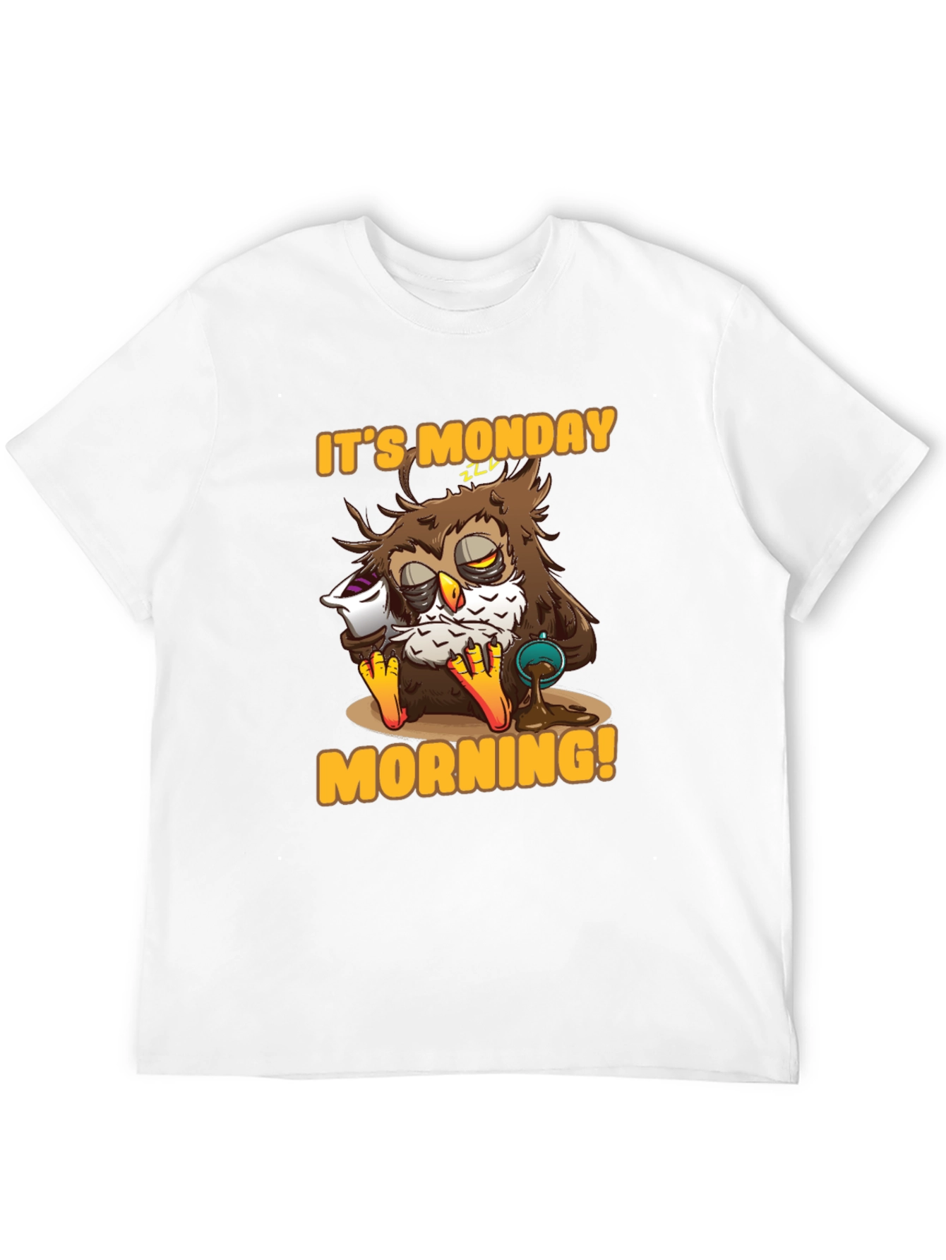 Black It's Monday Morning Owl T-Shirt view 12