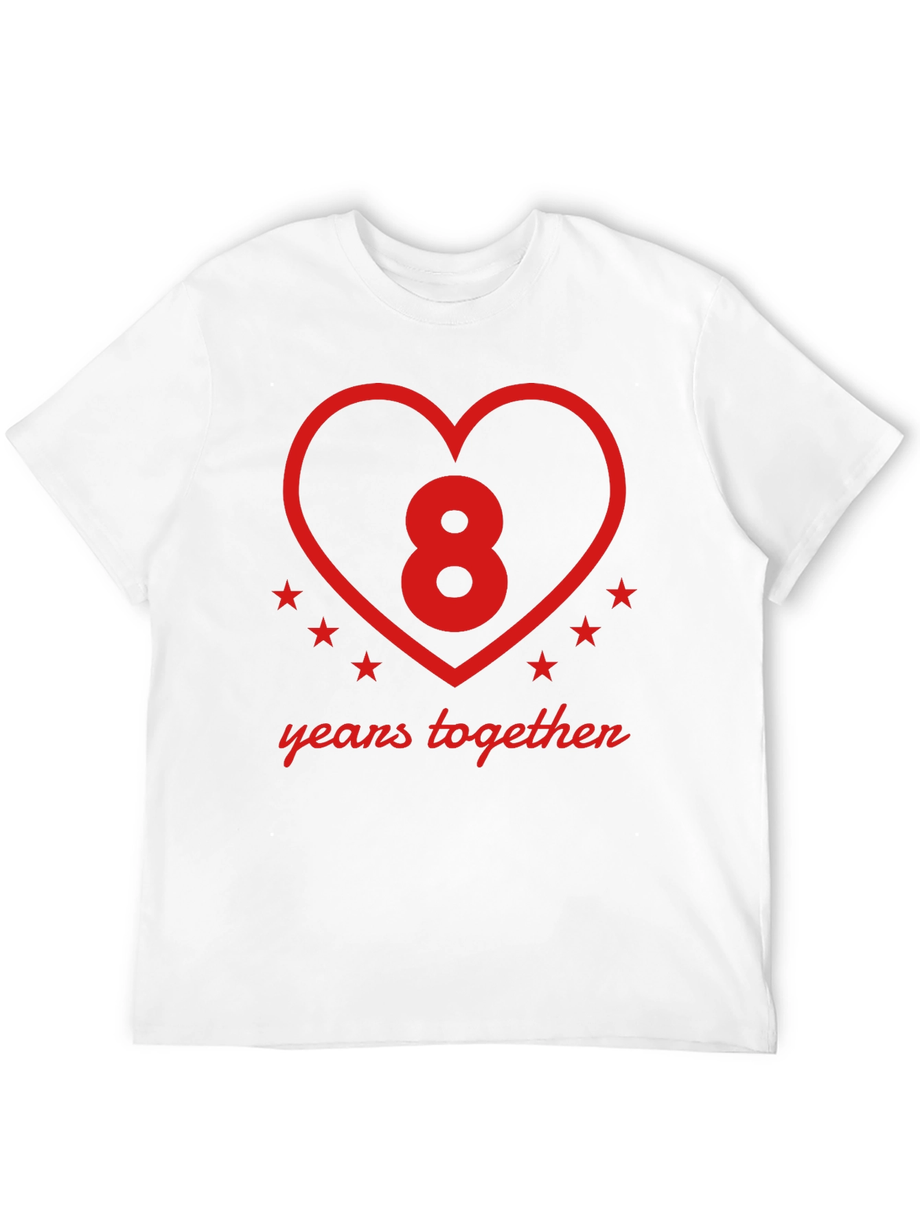 Black 8 Years Together Anniversary T-Shirt view 12