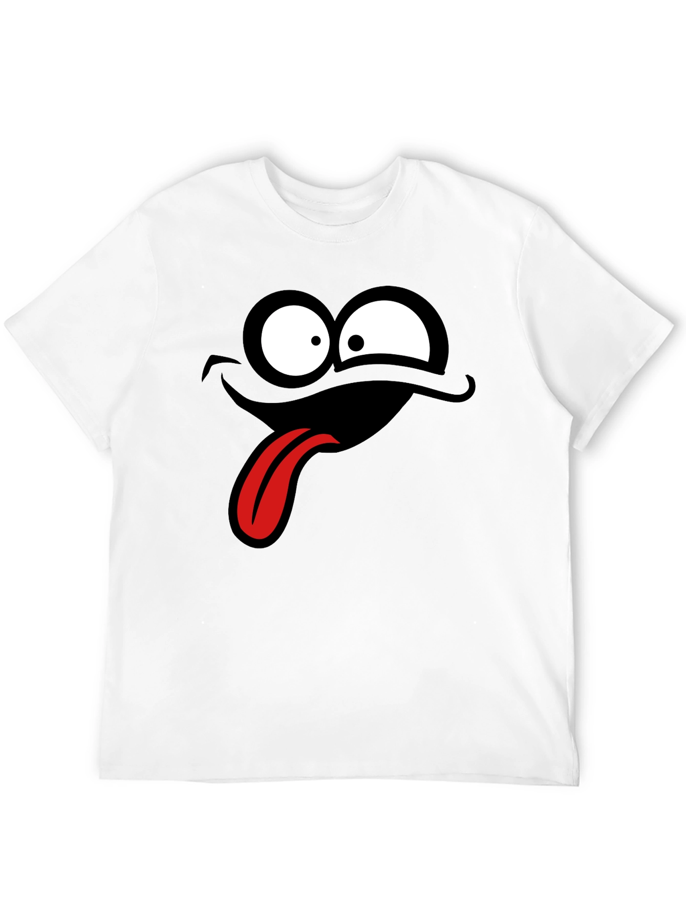 Black Funny Cartoon Face Black T-Shirt view 12