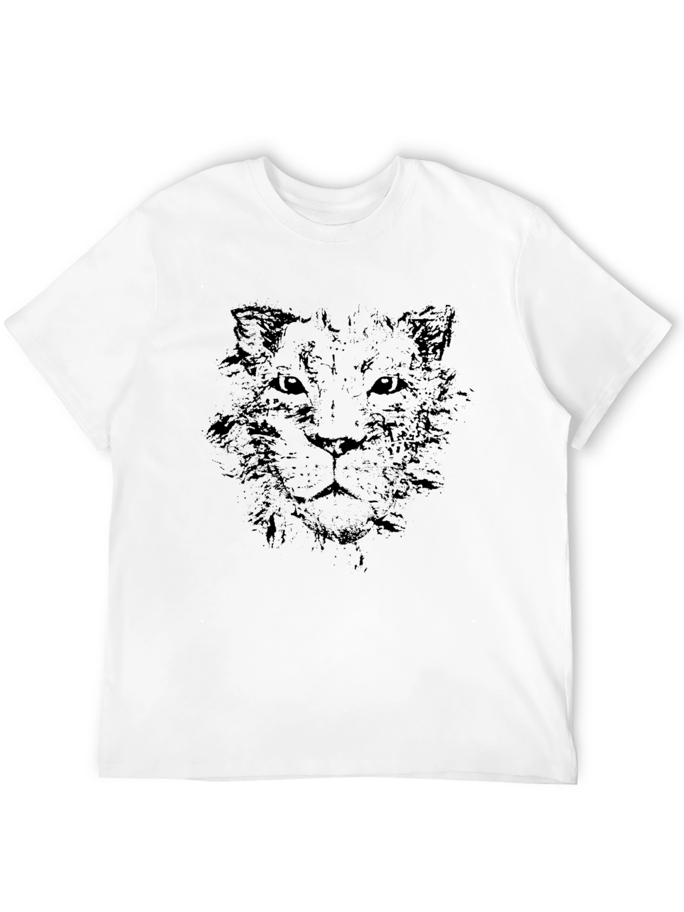 Black Lion Sketch Graphic Print Black T-Shirt view 12