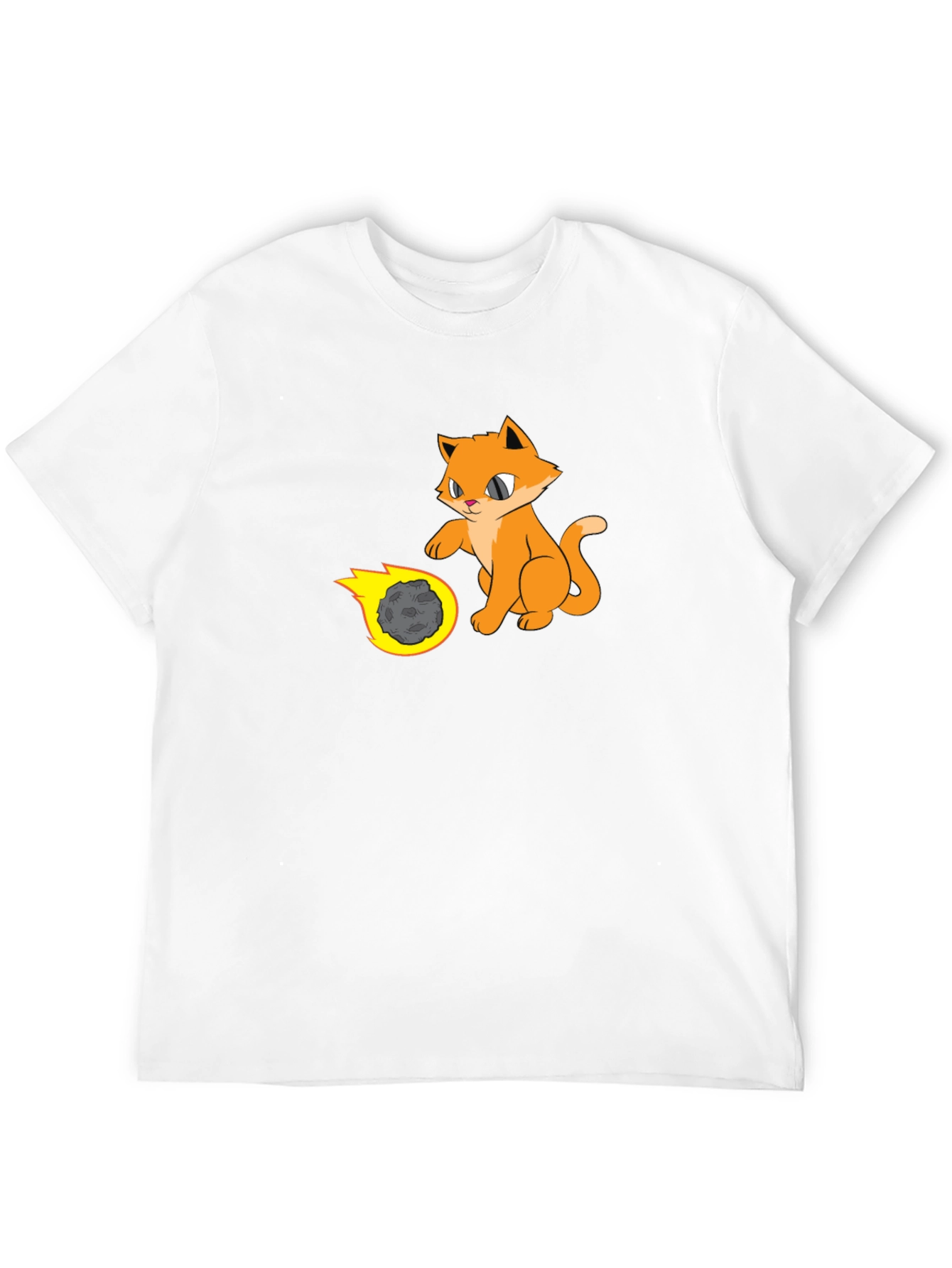 Black Cool Cat Playing with Meteor T-Shirt view 12
