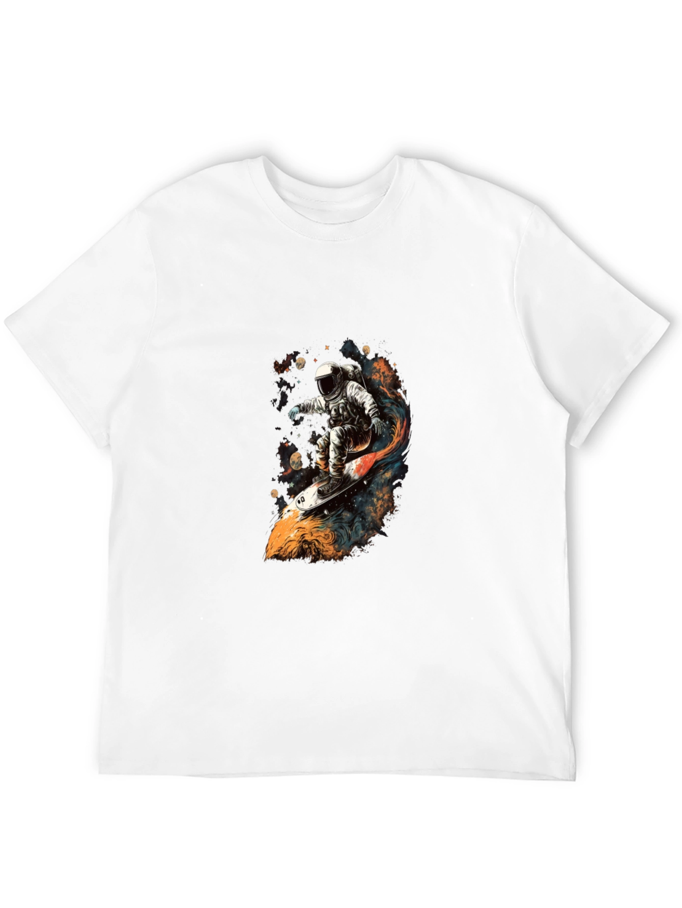 Black Astronaut Space Surfer Graphic T-Shirt view 12