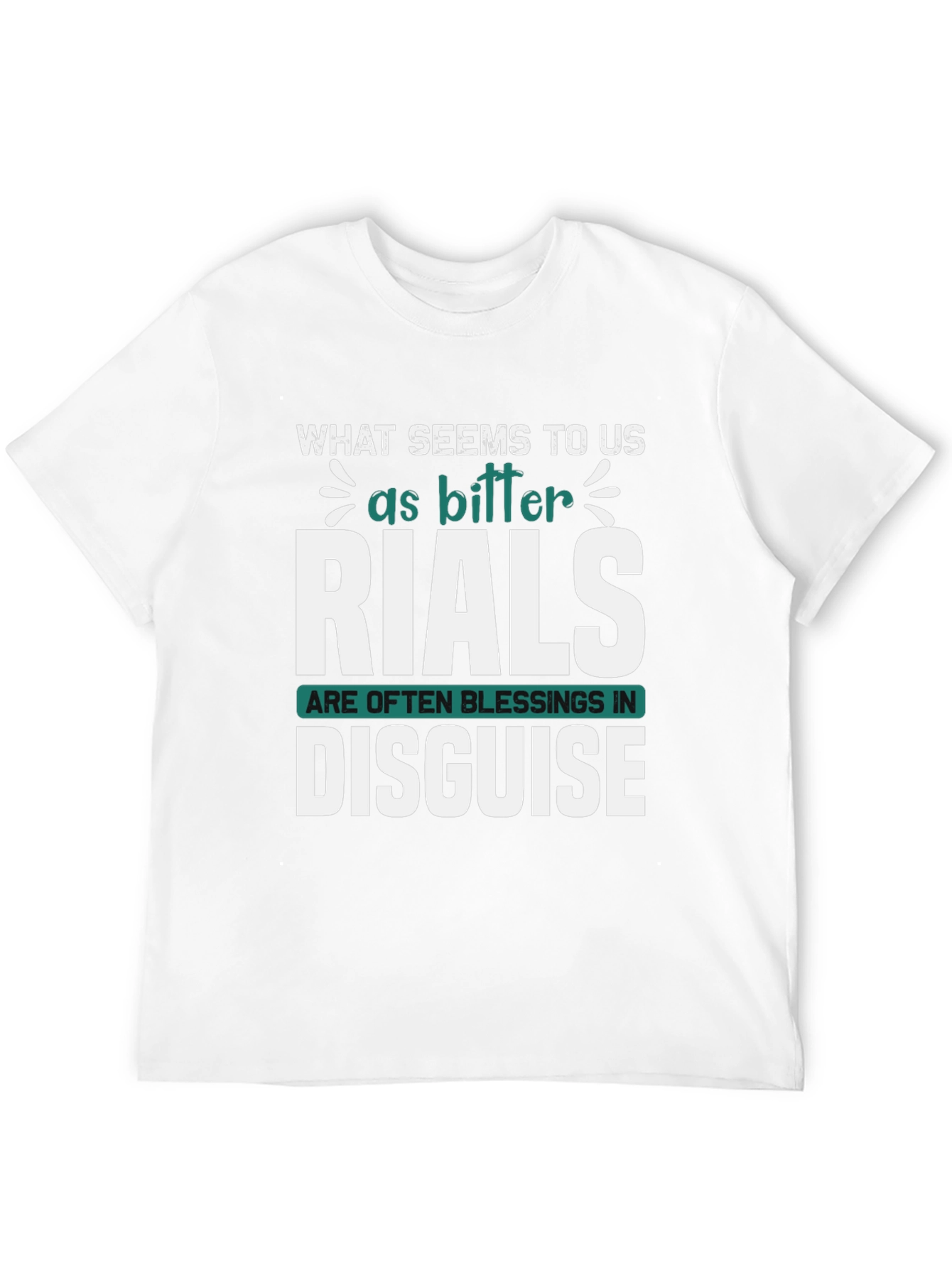 Black Inspirational Graphic Tee: Trials Are Blessings Disguised view 12