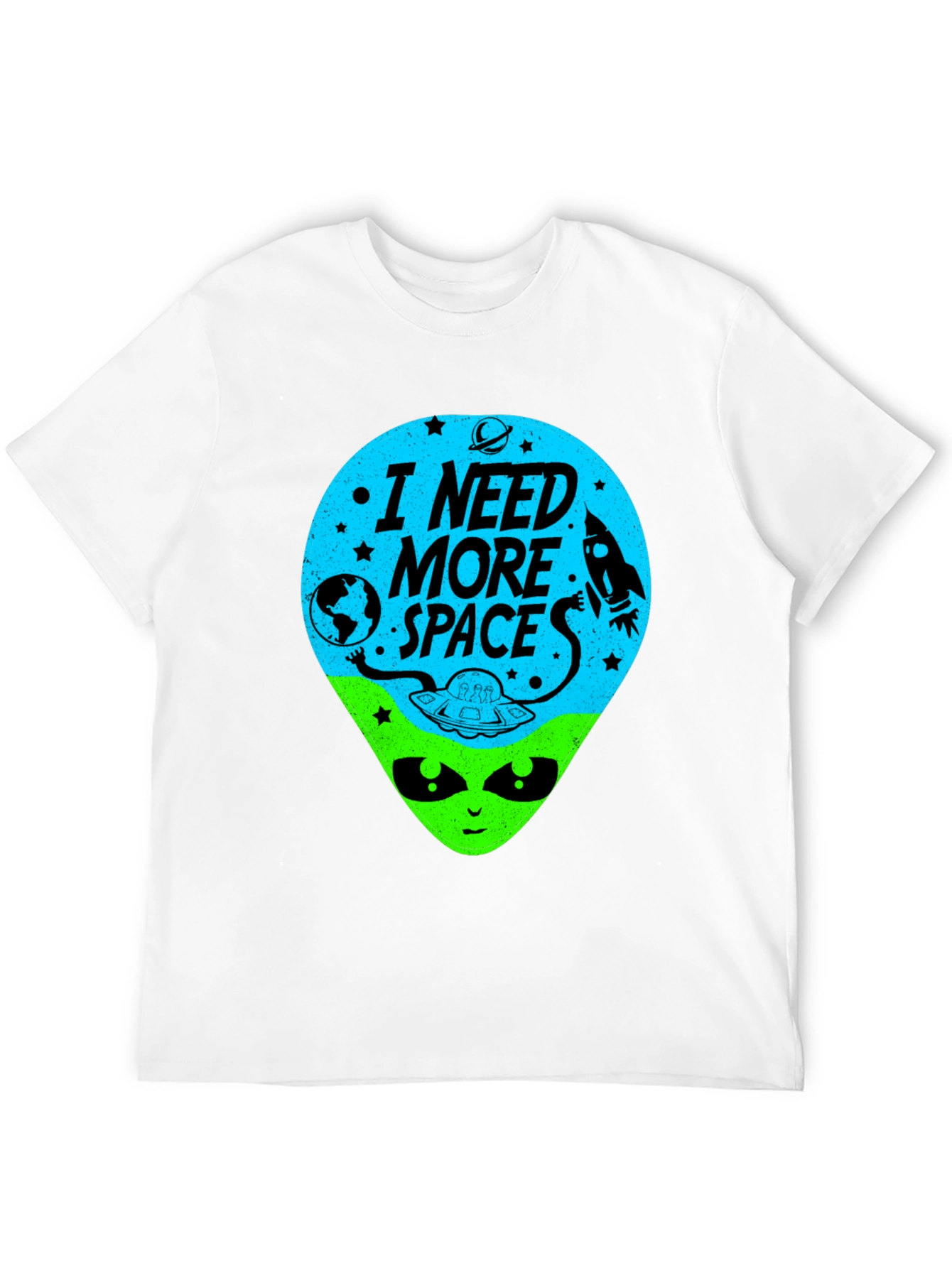Black I Need More Space Alien Graphic Tee view 12