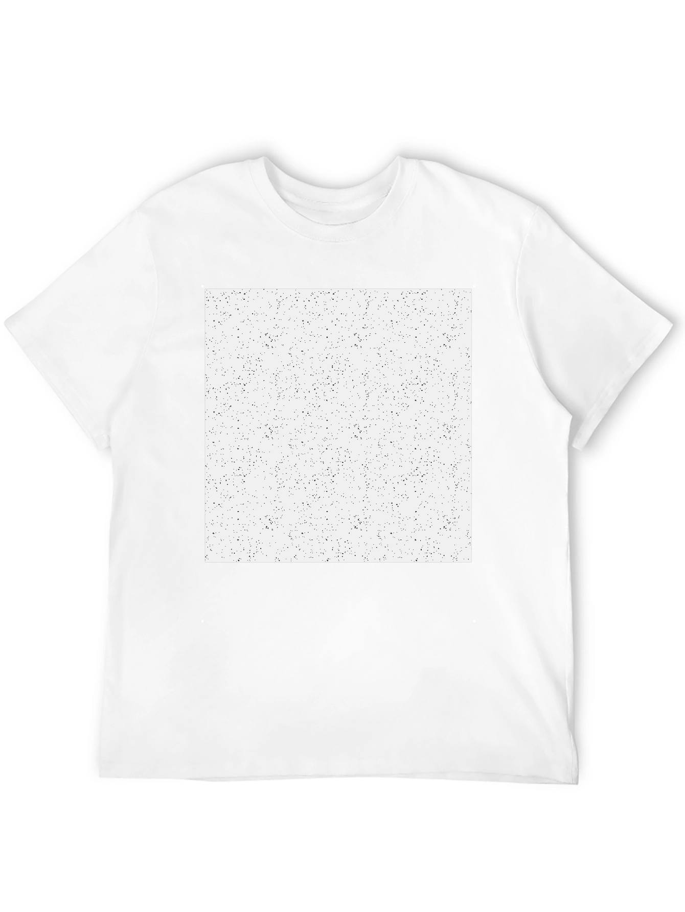 Black Men's Black T-Shirt with Speckled White Square Graphic view 12