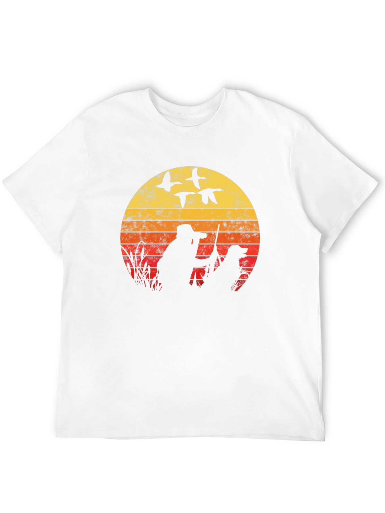 Black Vintage Sunset Duck Hunting T-Shirt view 12