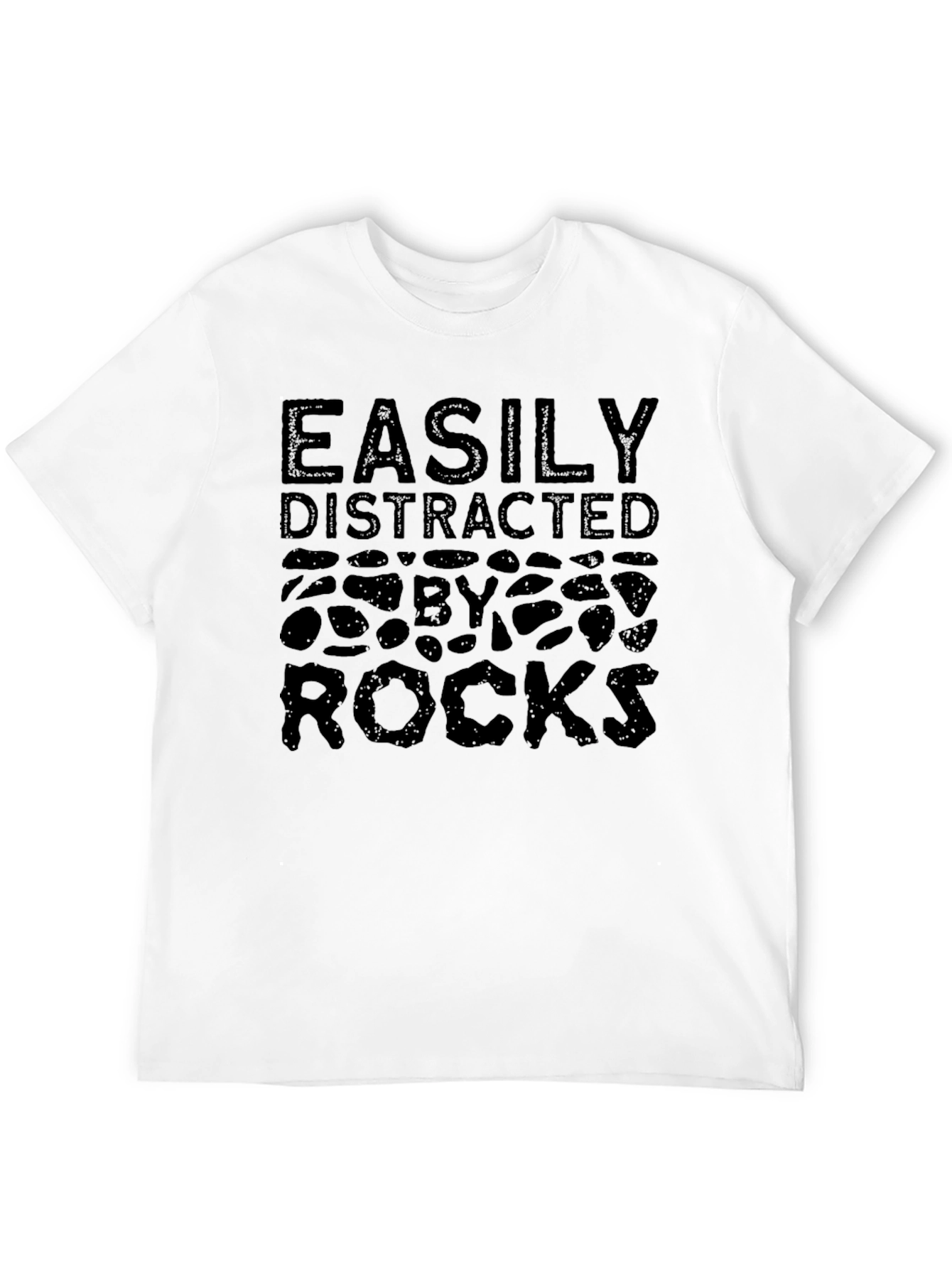 Black Easily Distracted By Rocks Graphic Tee view 12