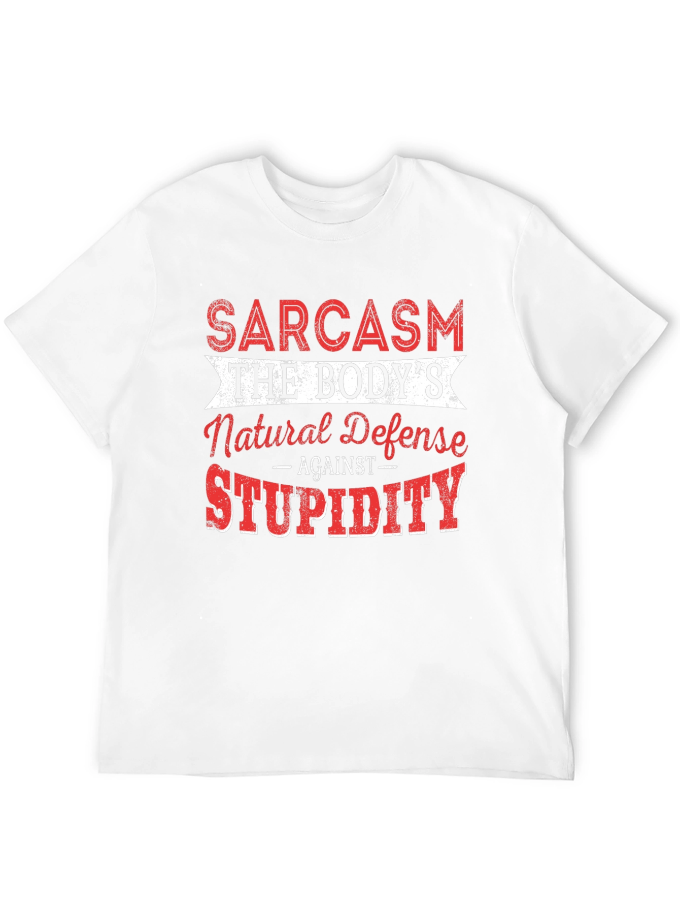 Black Sarcasm Natural Defense Graphic T-Shirt view 12