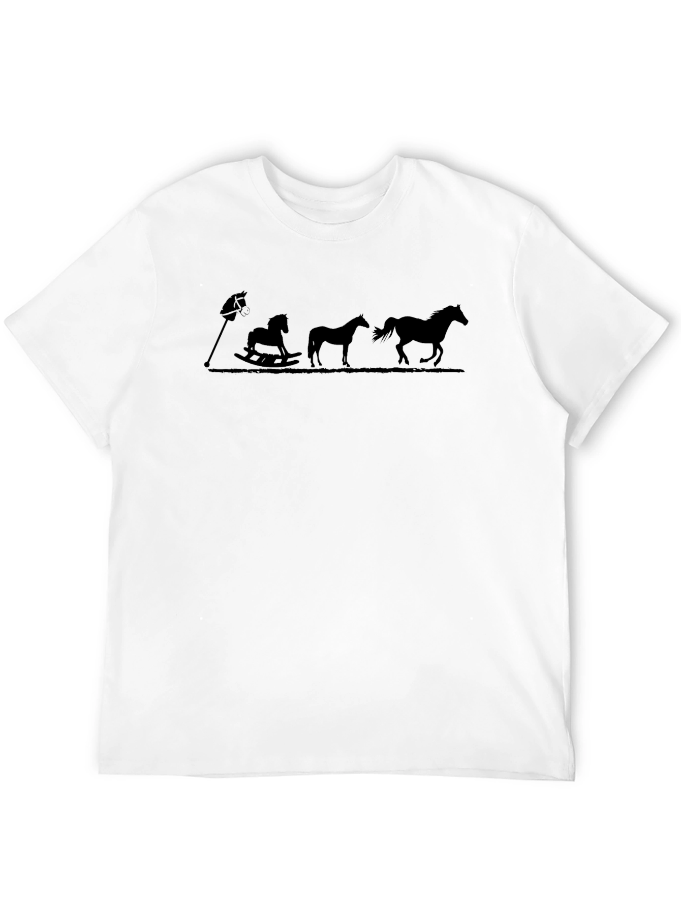 Black Evolving Horse T-Shirt: Stick to Running! view 12
