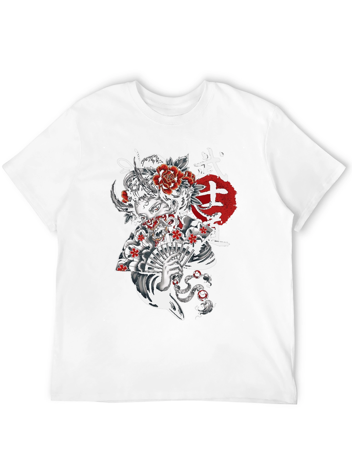 Black Japanese Geisha T-Shirt view 12