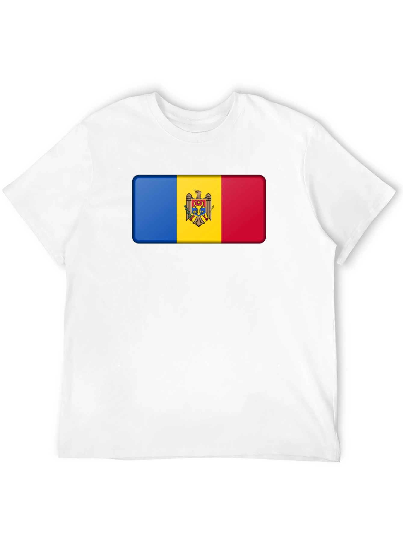 Black Moldova Flag T-Shirt - Black Cotton Tee view 12