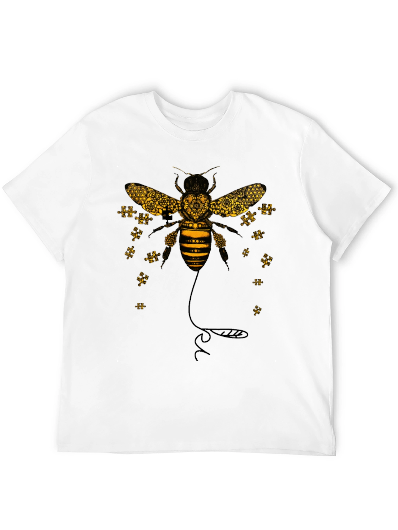 Black Geometric Bee Graphic Black Tee view 12