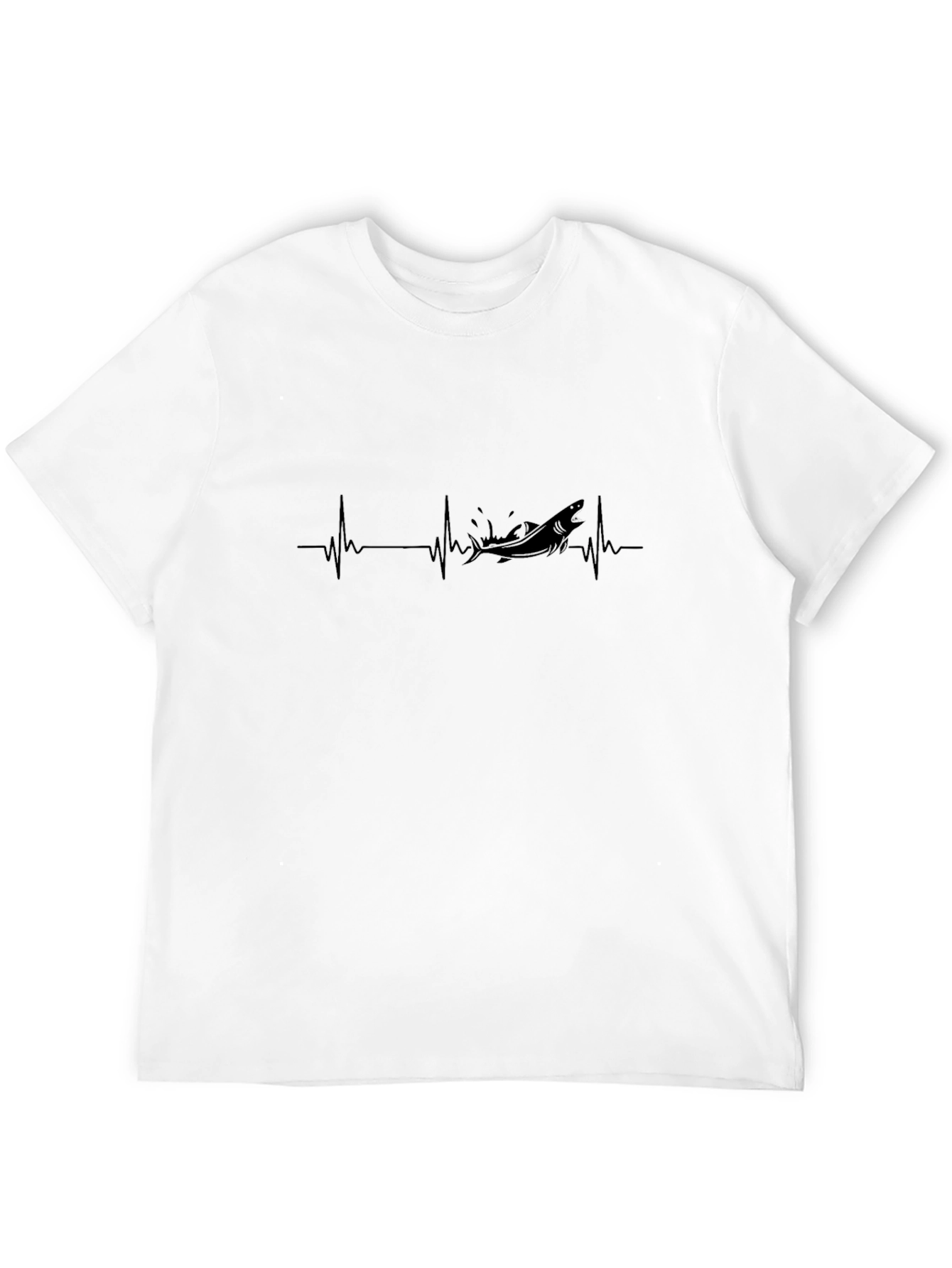 Black Shark Heartbeat Graphic Tee - Black Cotton T-Shirt view 12