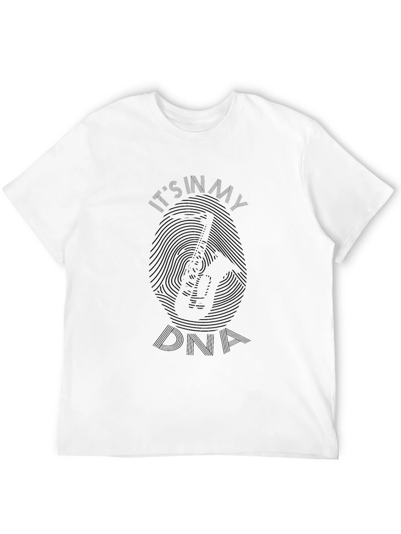 Black Guitar DNA Graphic Print T-Shirt view 12