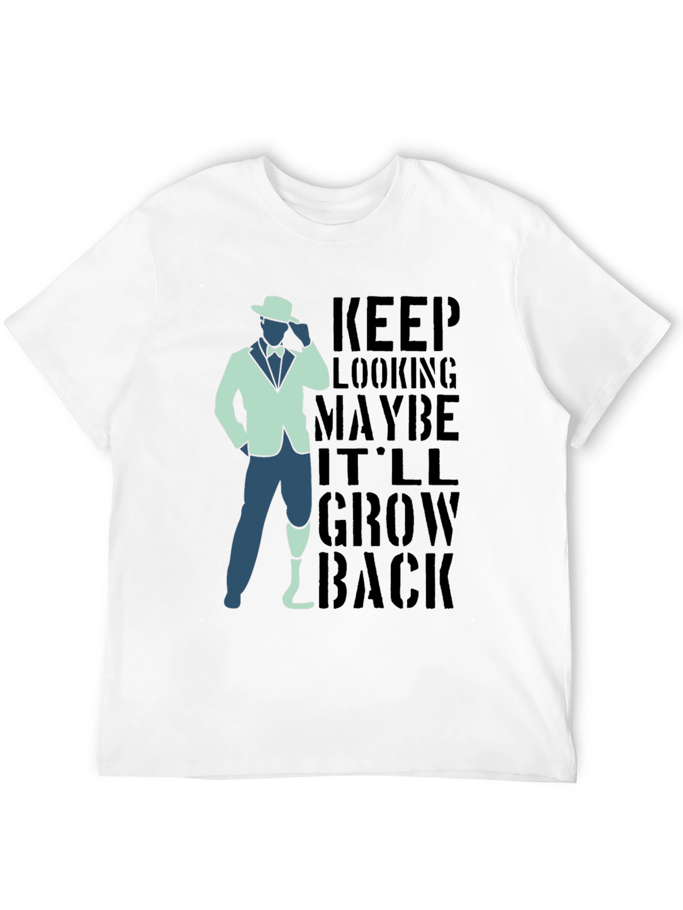 Black Keep Looking Humor Graphic T-Shirt view 12