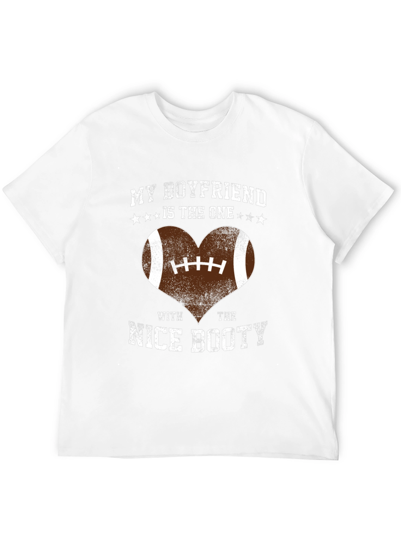 Black Boyfriend Nice Booty Football Heart T-Shirt view 12