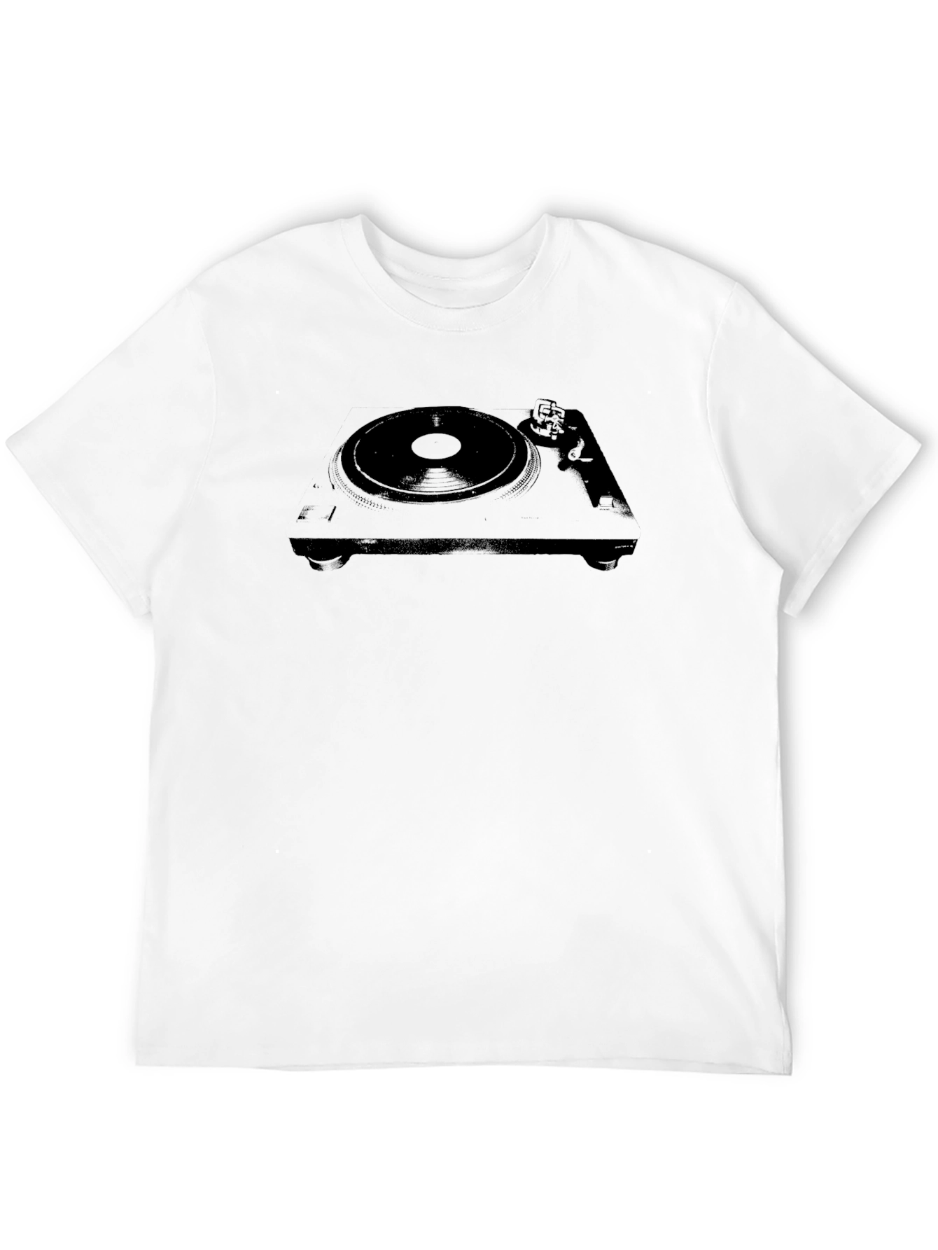 Black Black Turntable T-Shirt - Vintage DJ Style view 12