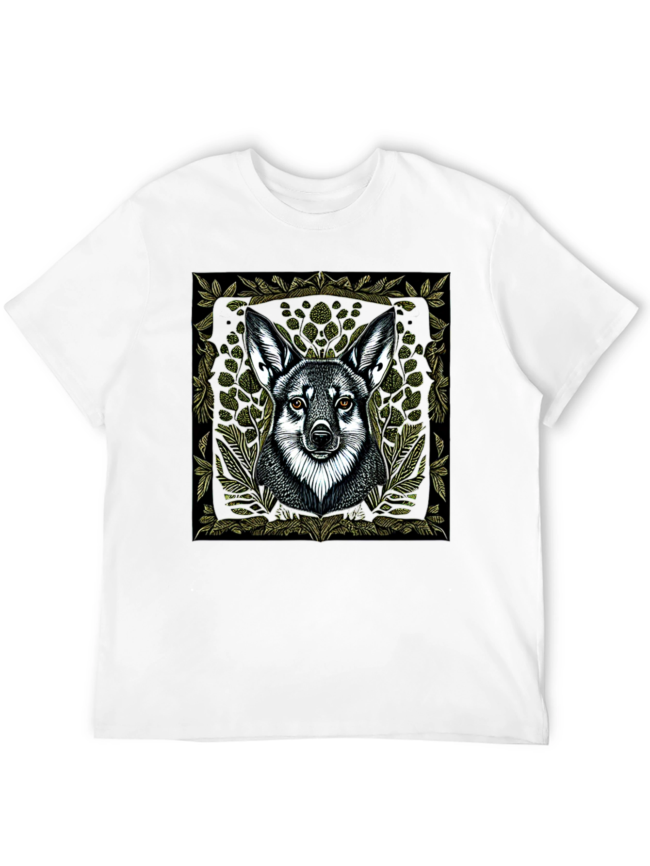 Black Wolf Graphic Print Black T-Shirt view 12