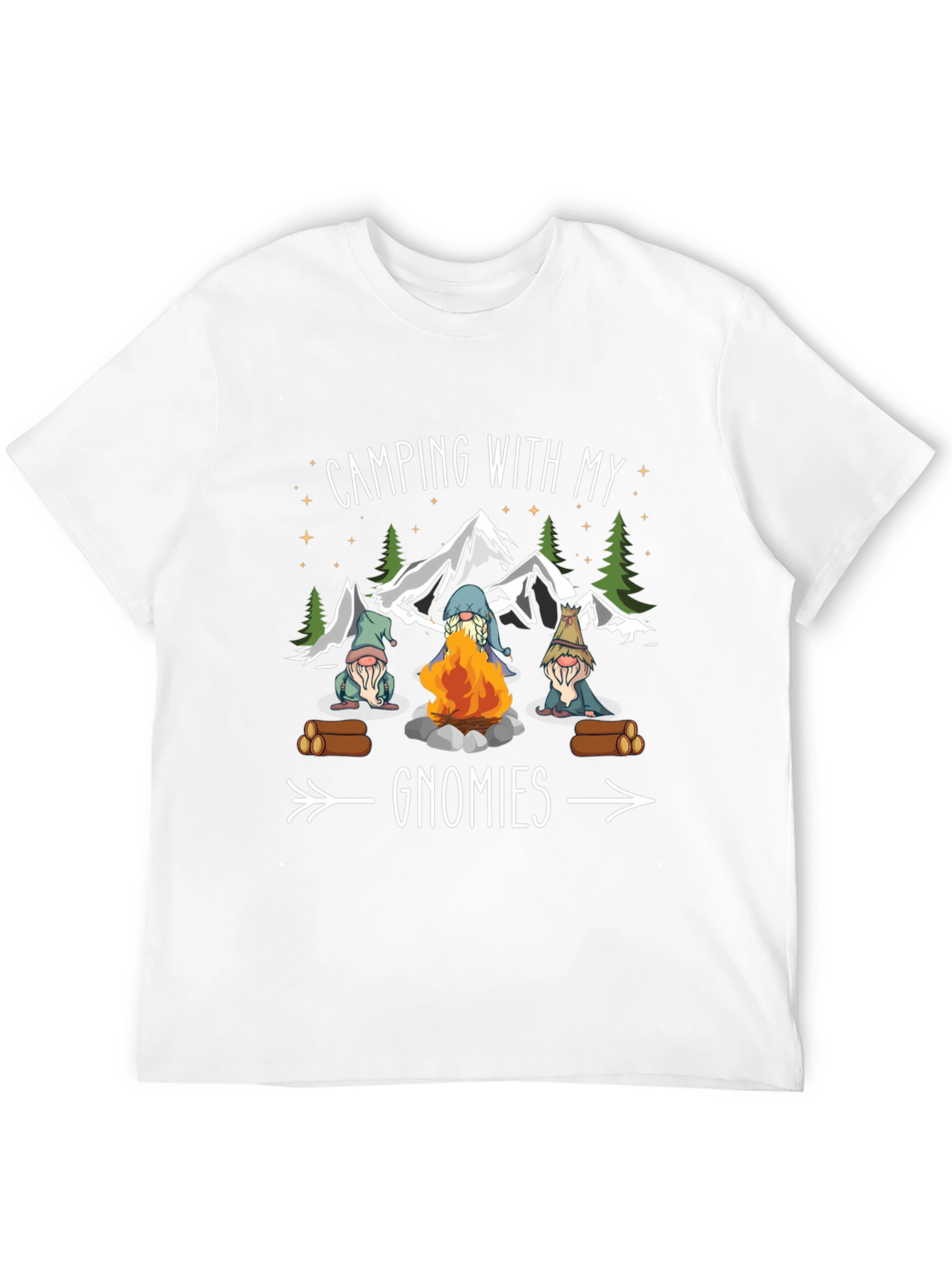Black Camping with My Gnomies T-Shirt - Black view 12