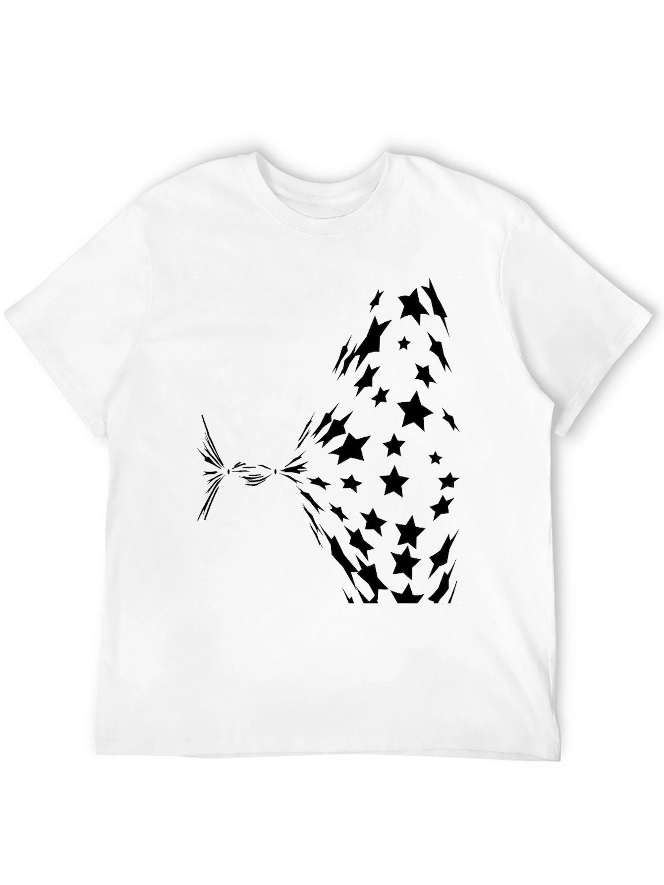Black Black Star Pattern T-Shirt view 12