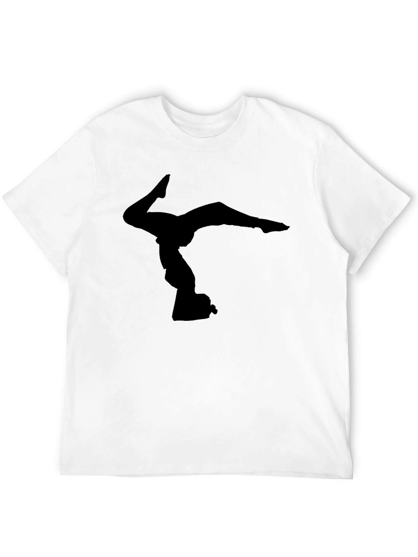 Black Gymnast Silhouette Graphic Tee - Black Cotton T-Shirt view 12
