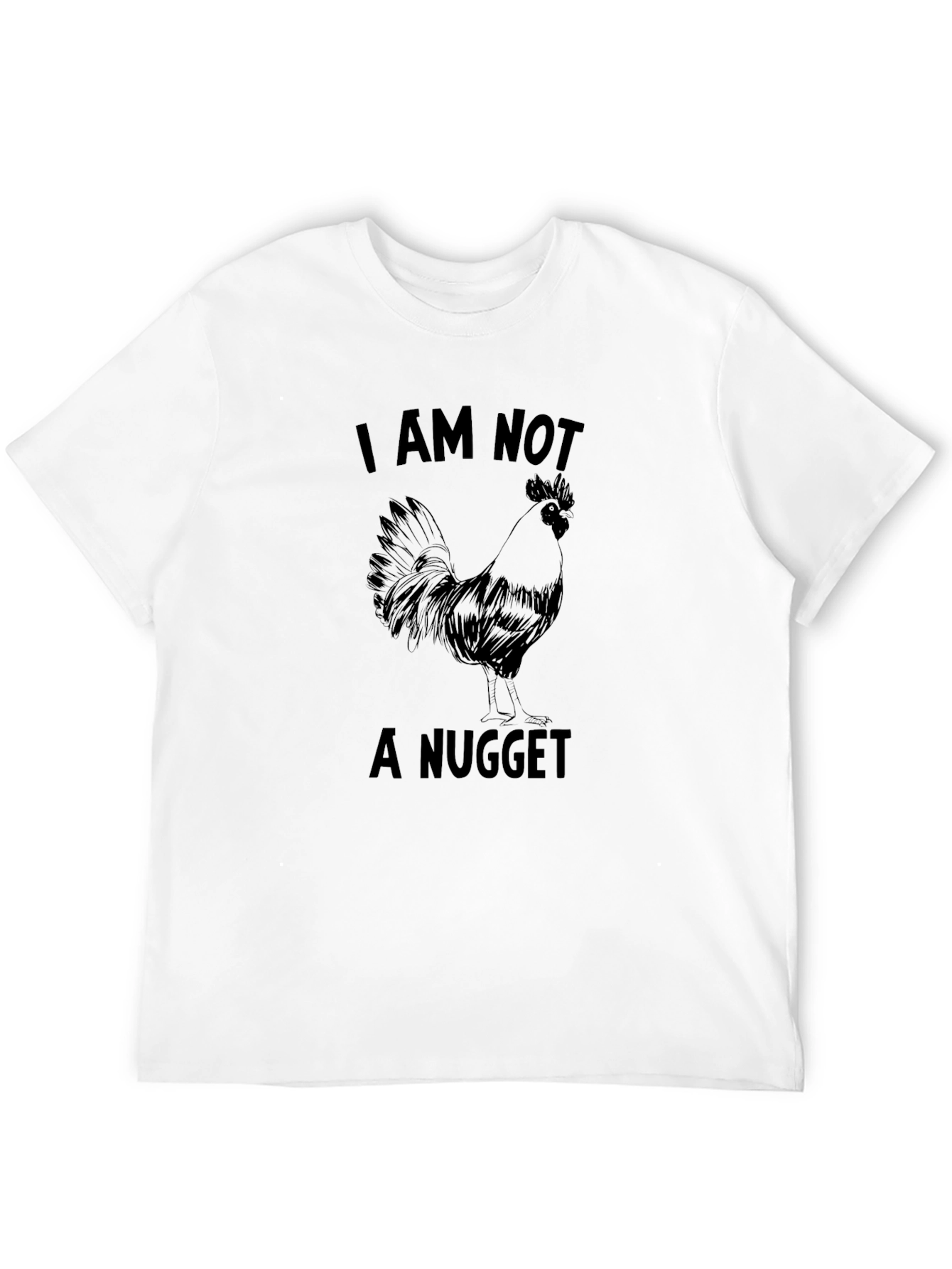 Black I Am Not A Nugget Funny Chicken Graphic T-Shirt view 12
