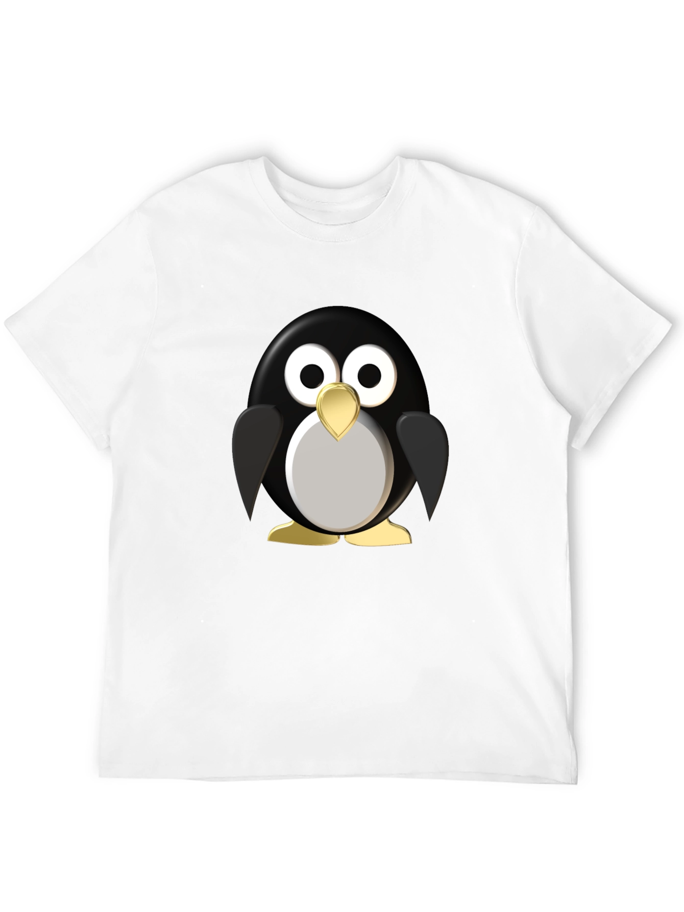 Black Cartoon Penguin Graphic Black T-Shirt view 12