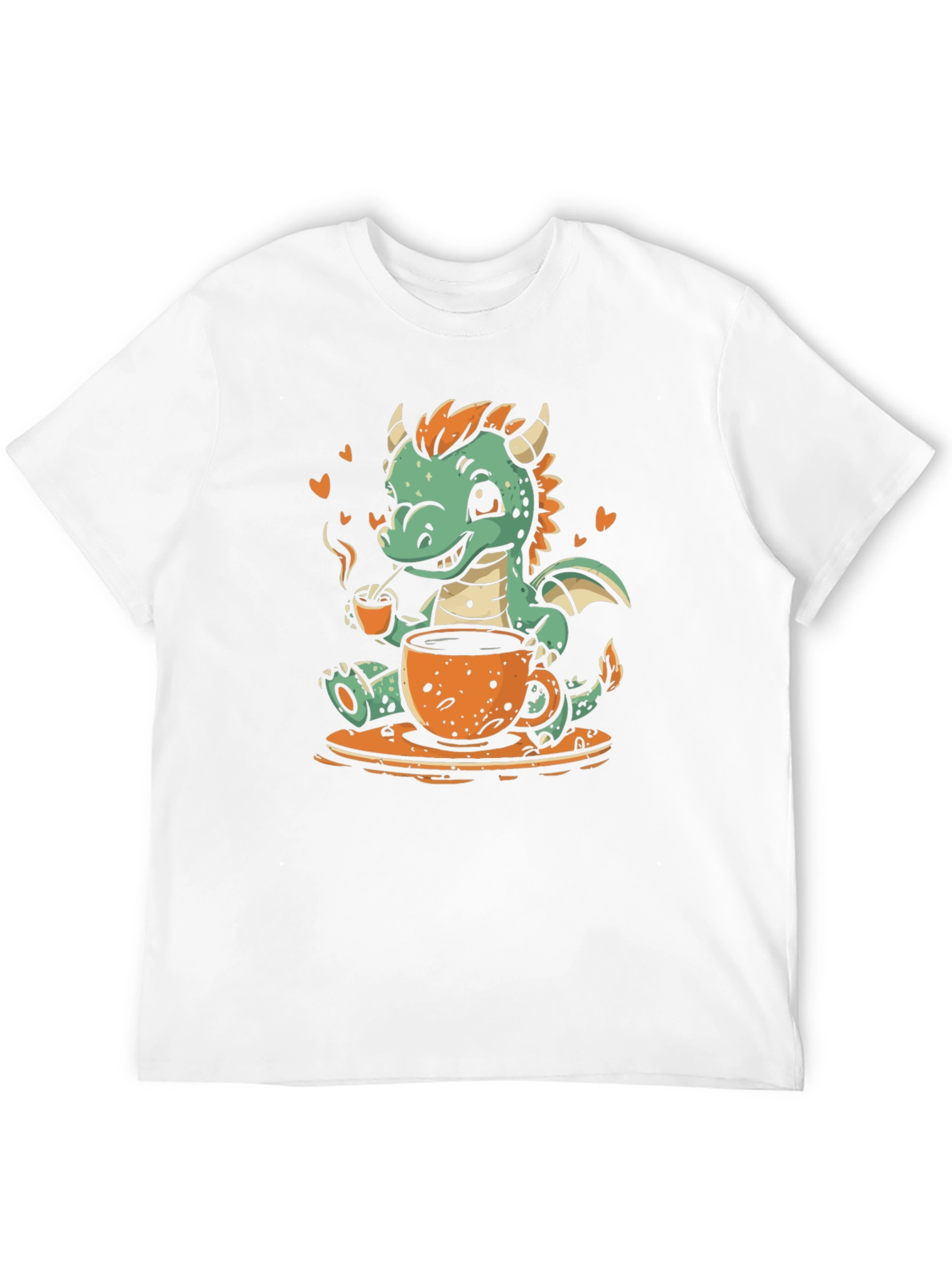 Black Cute Dragon Coffee Lover Graphic Tee view 12