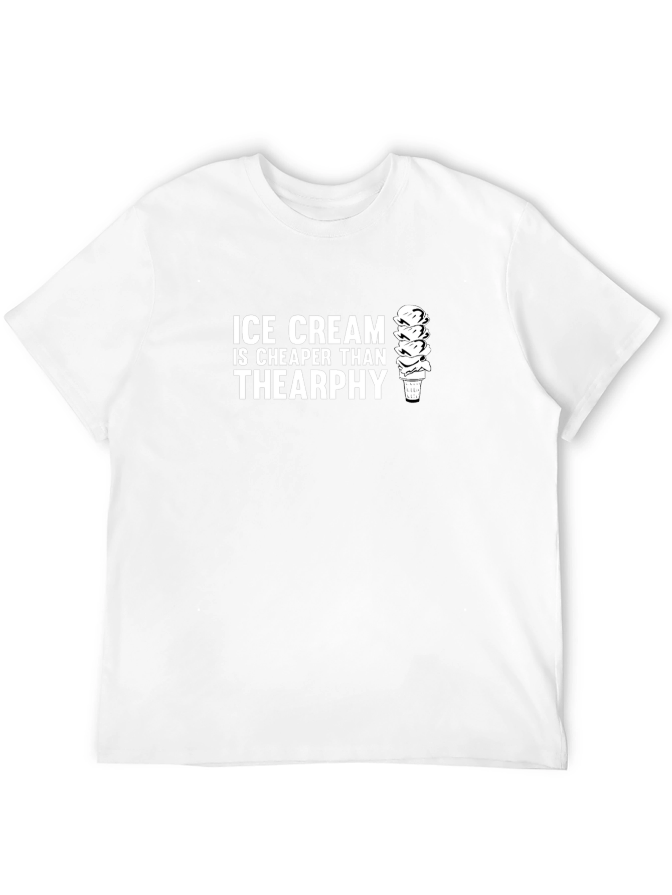 Black Ice Cream Cheaper Than Therapy Graphic Tee view 12
