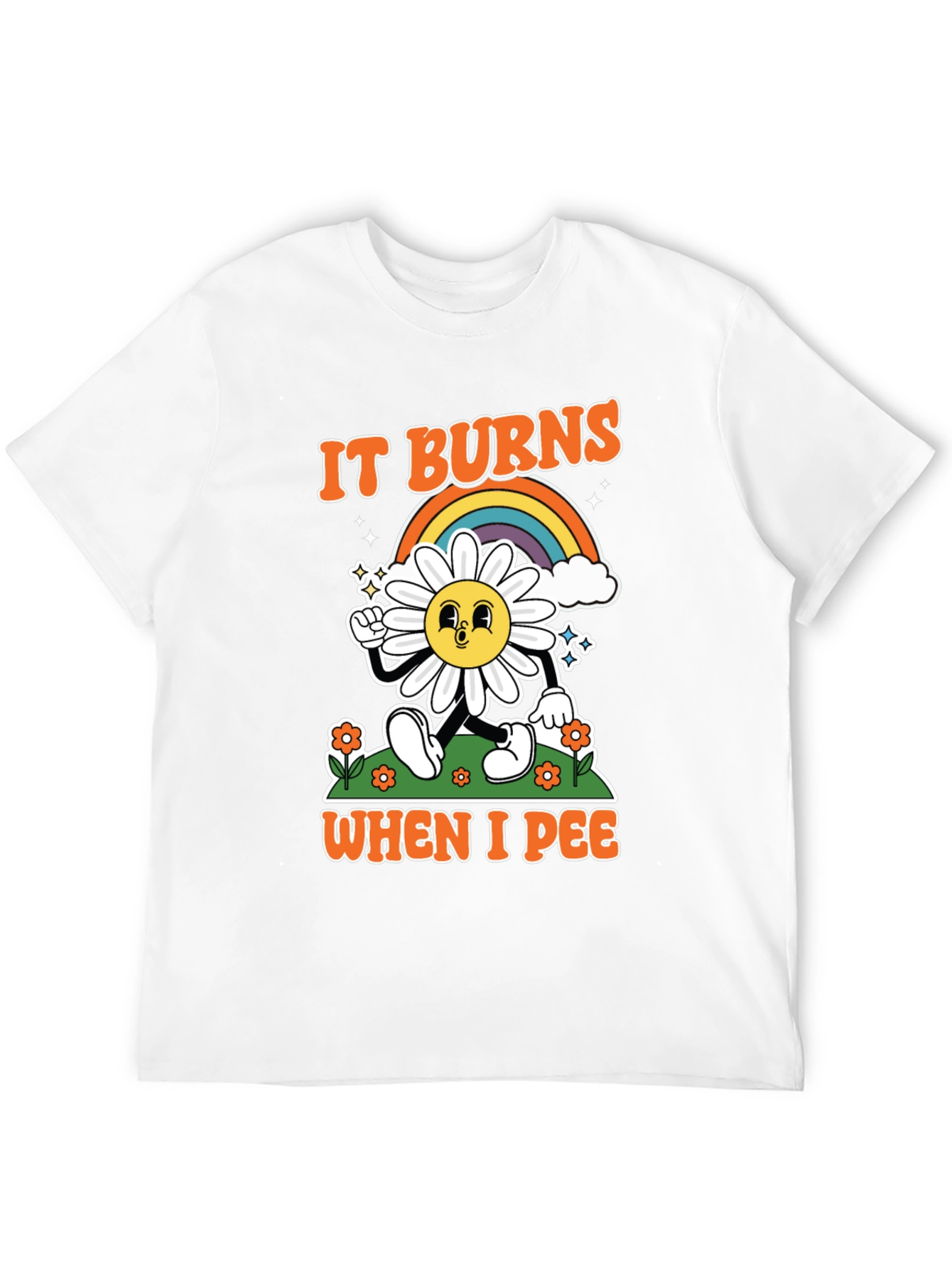 Black Funny It Burns When I Pee Graphic T-Shirt view 12