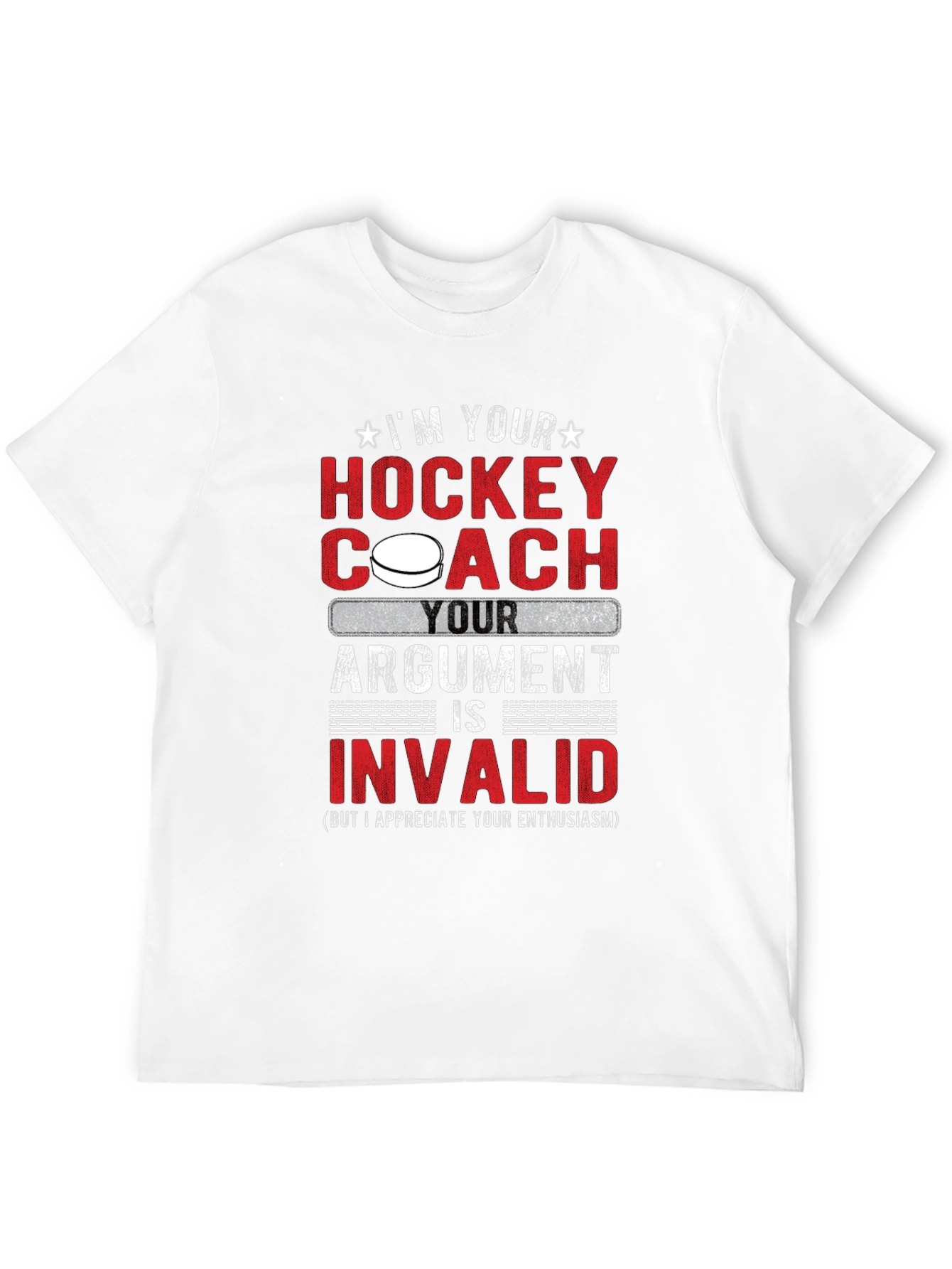 Black Hockey Coach Argument Invalid T-Shirt view 12