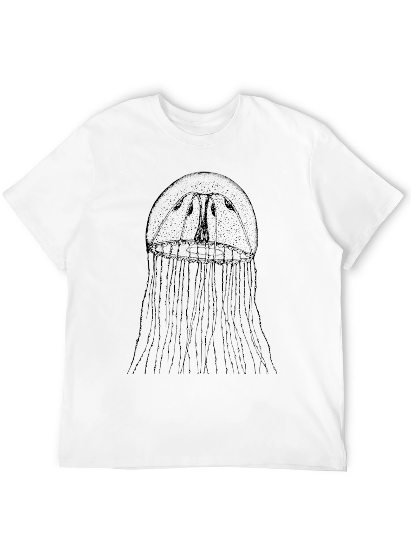 Black Jellyfish Graphic Tee - Black Crew Neck Shirt view 12